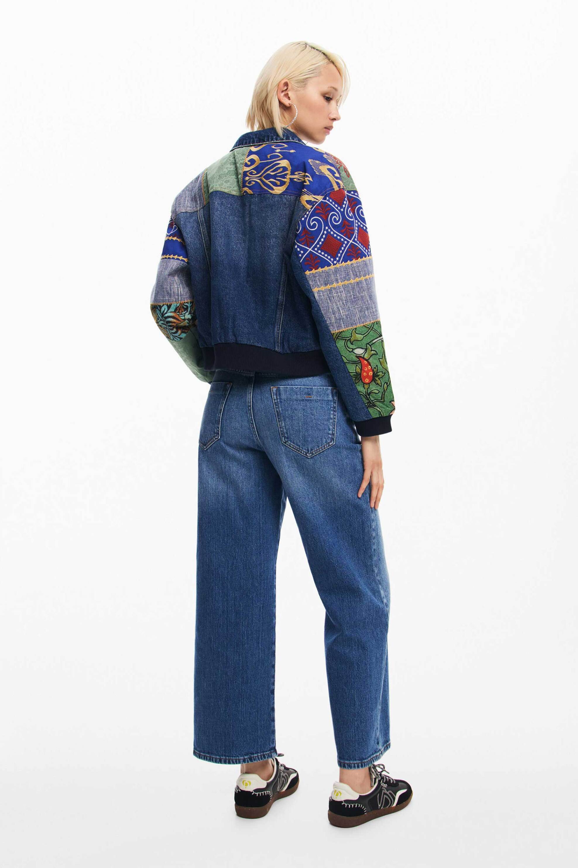 Desigual γυναικείο denim jacket με all-over print και τσέπες στο στήθος Regular Fit - 24WWED32 Denim Blue φωτογραφία