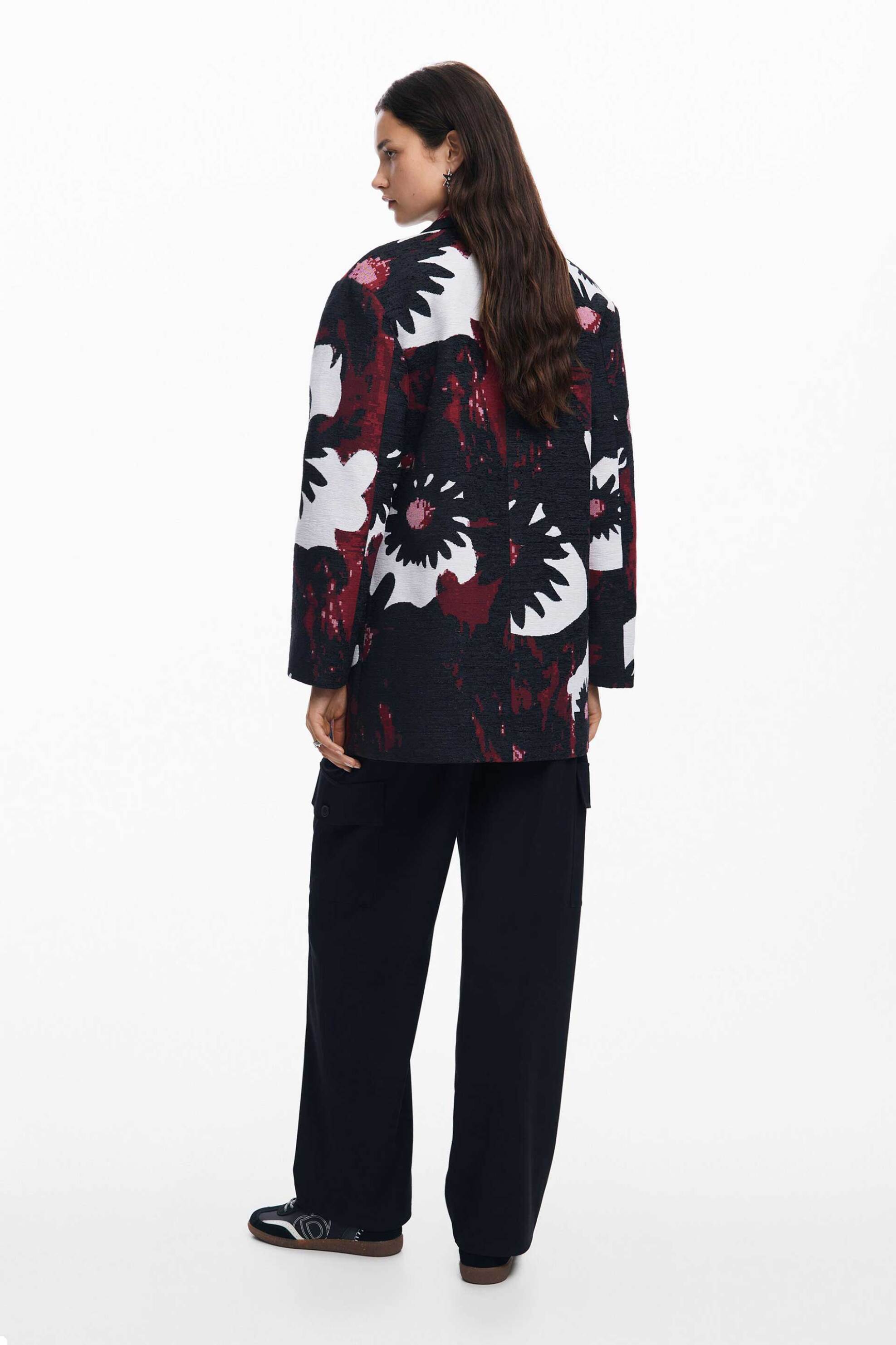 Desigual γυναικείο παλτό με all-over print Loose Fit - 24WWEW64 Μαύρο φωτογραφία