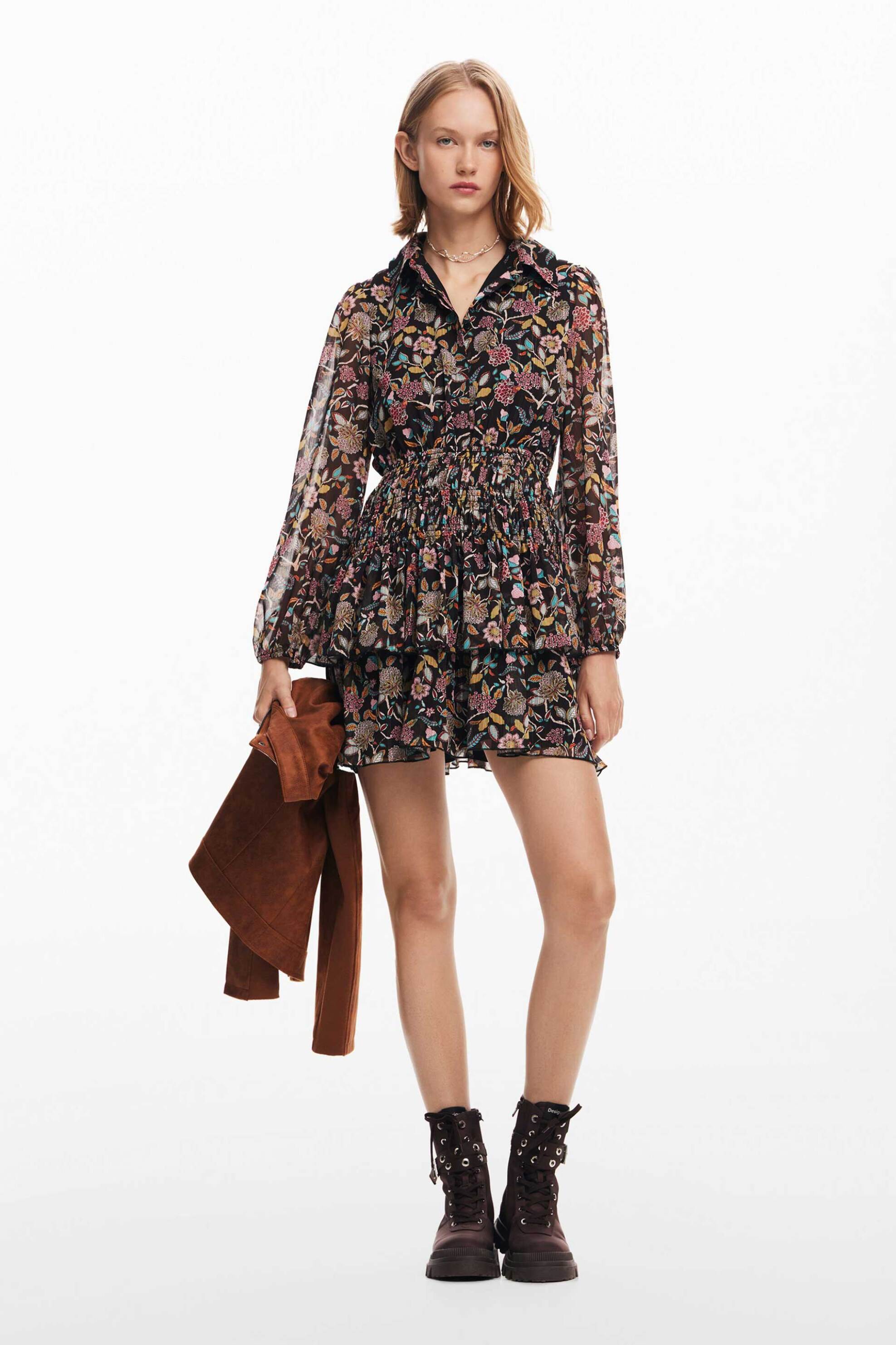 Desigual γυναικείο mini φόρεμα με all-over floral print Regular Fit