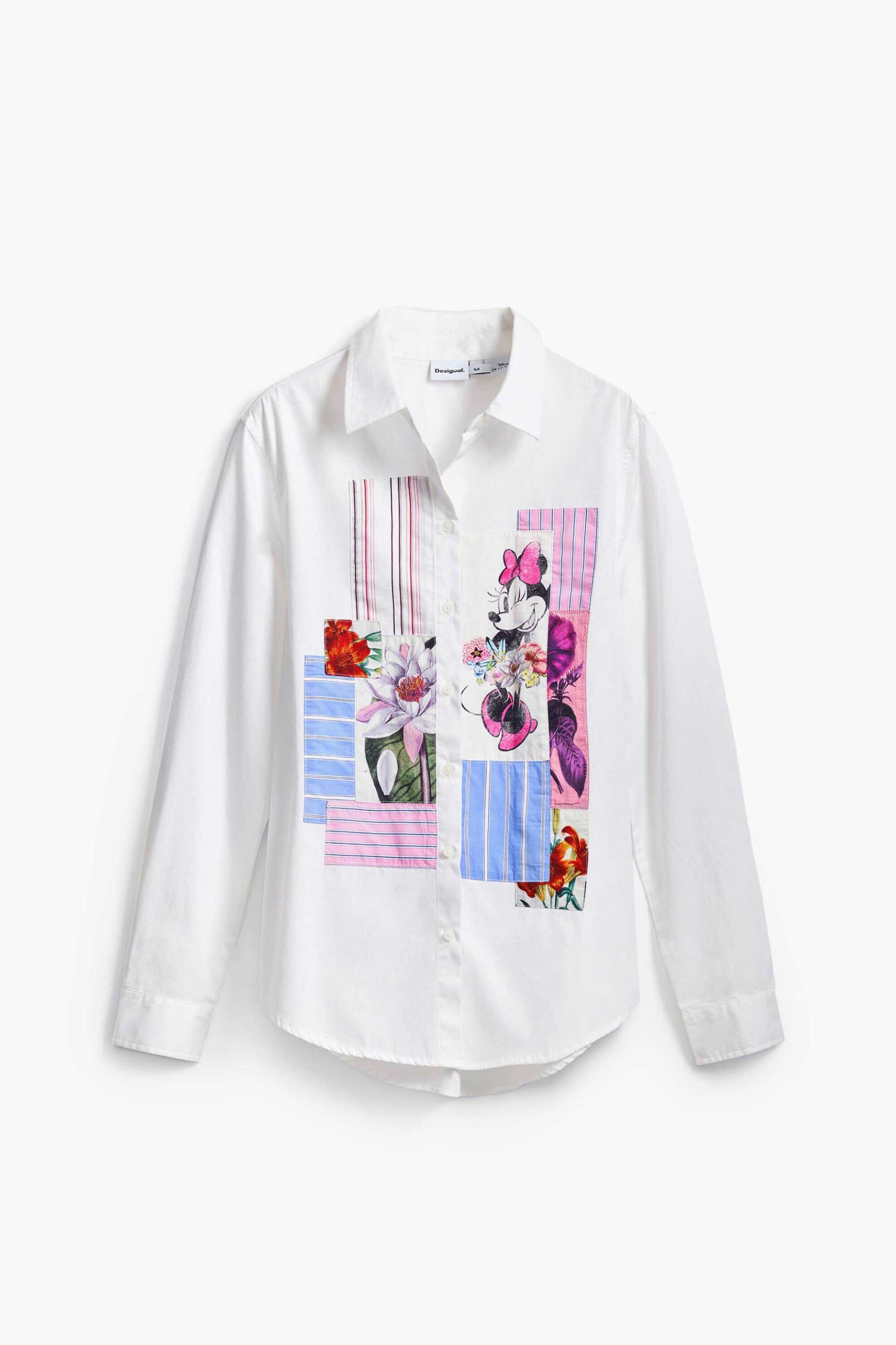 DESIGUAL Desigual γυναικείo πουκάμισο με print "Flowers Minnie" - 25SWCW24 Λευκό - 4