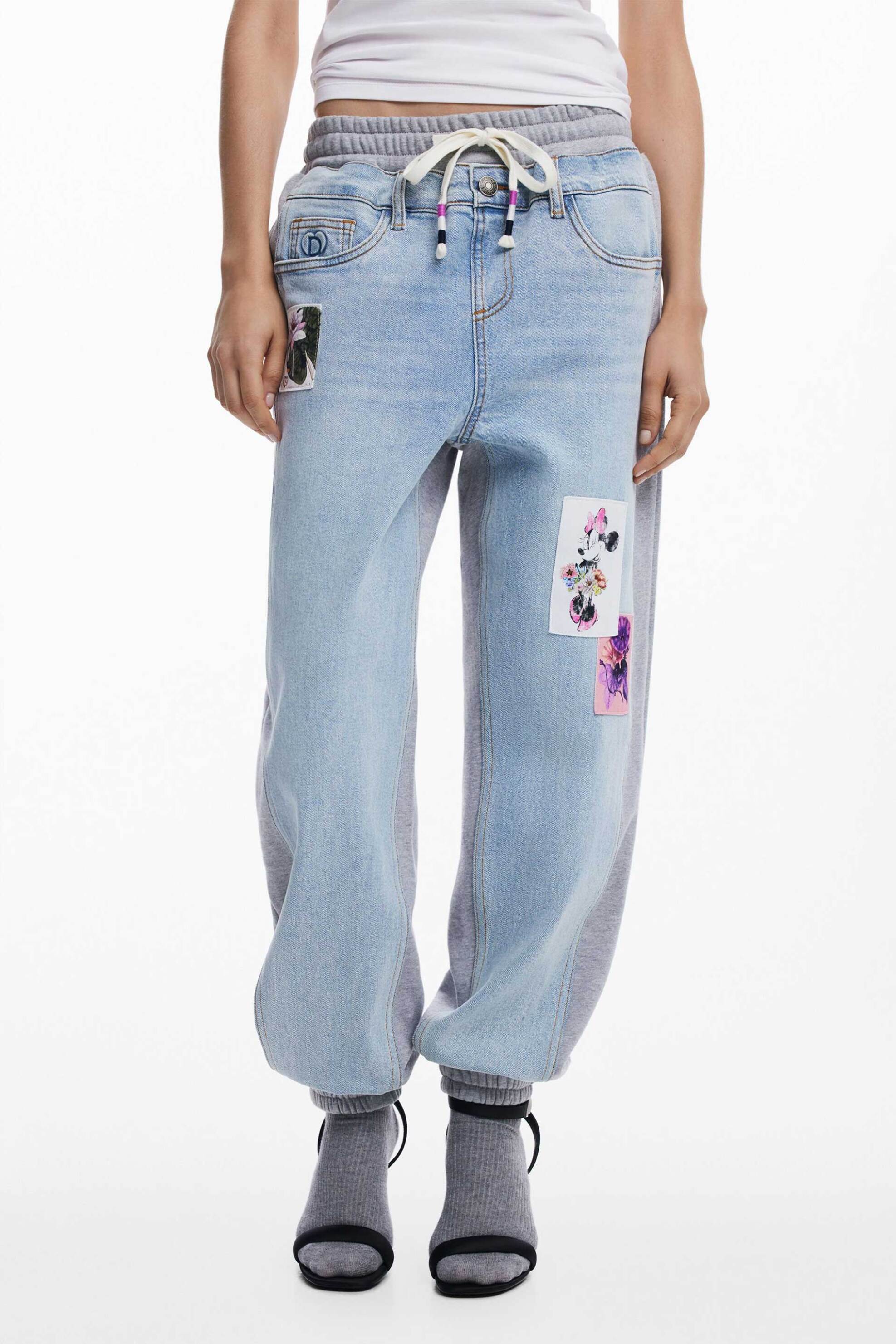Desigual γυναικείo τζιν παντελόνι jogger με print "Minnie" - 25SWDD72 Γαλάζιο φωτογραφία