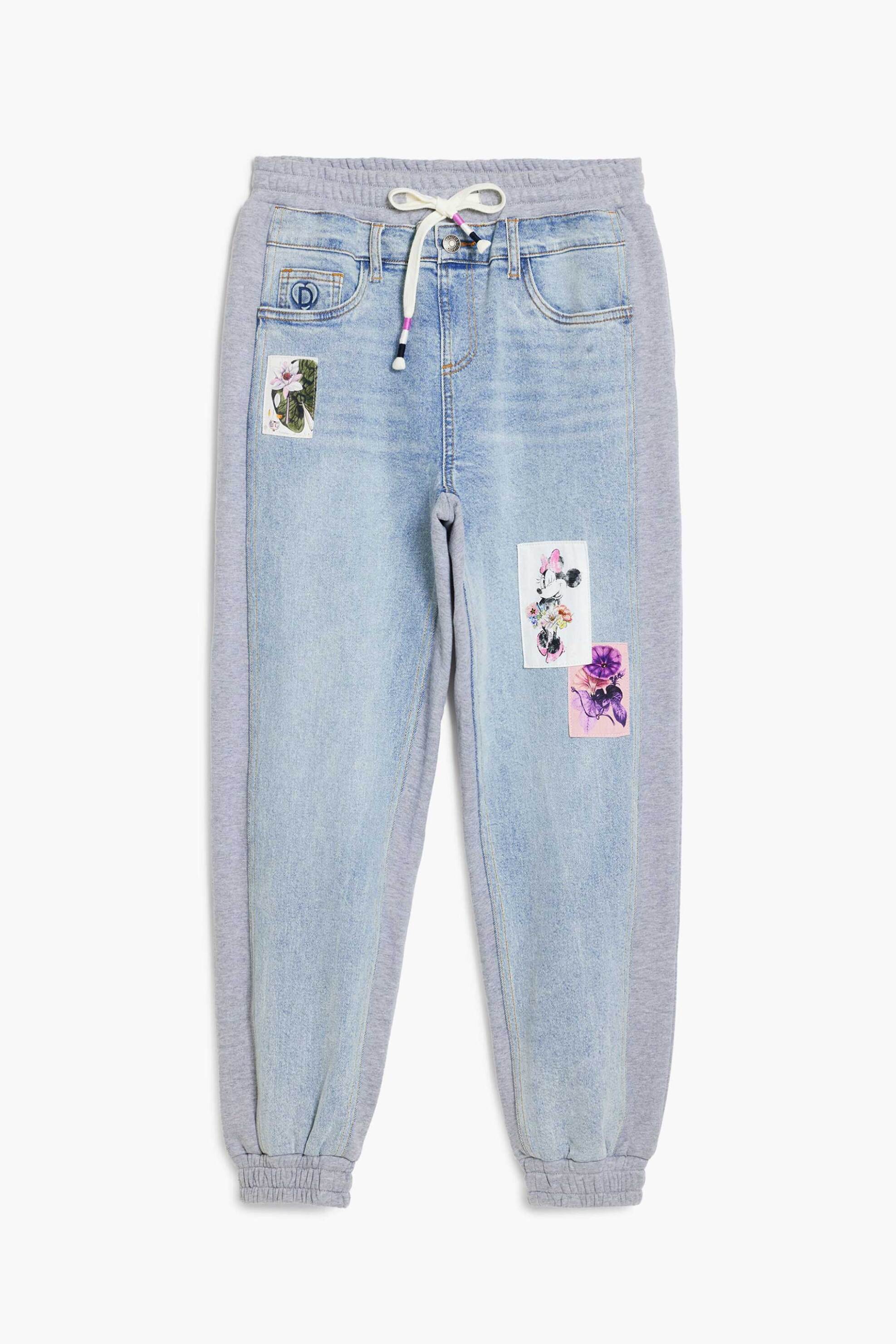 DESIGUAL Desigual γυναικείo τζιν παντελόνι jogger με print "Minnie" - 25SWDD72 Γαλάζιο - 4