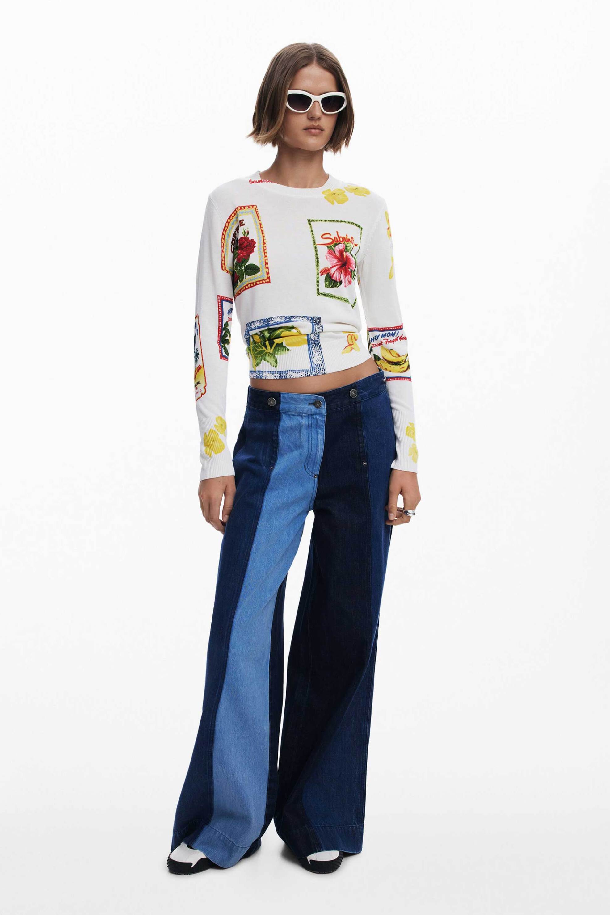 Desigual γυναικεία πλεκτή μπλούζα με print 