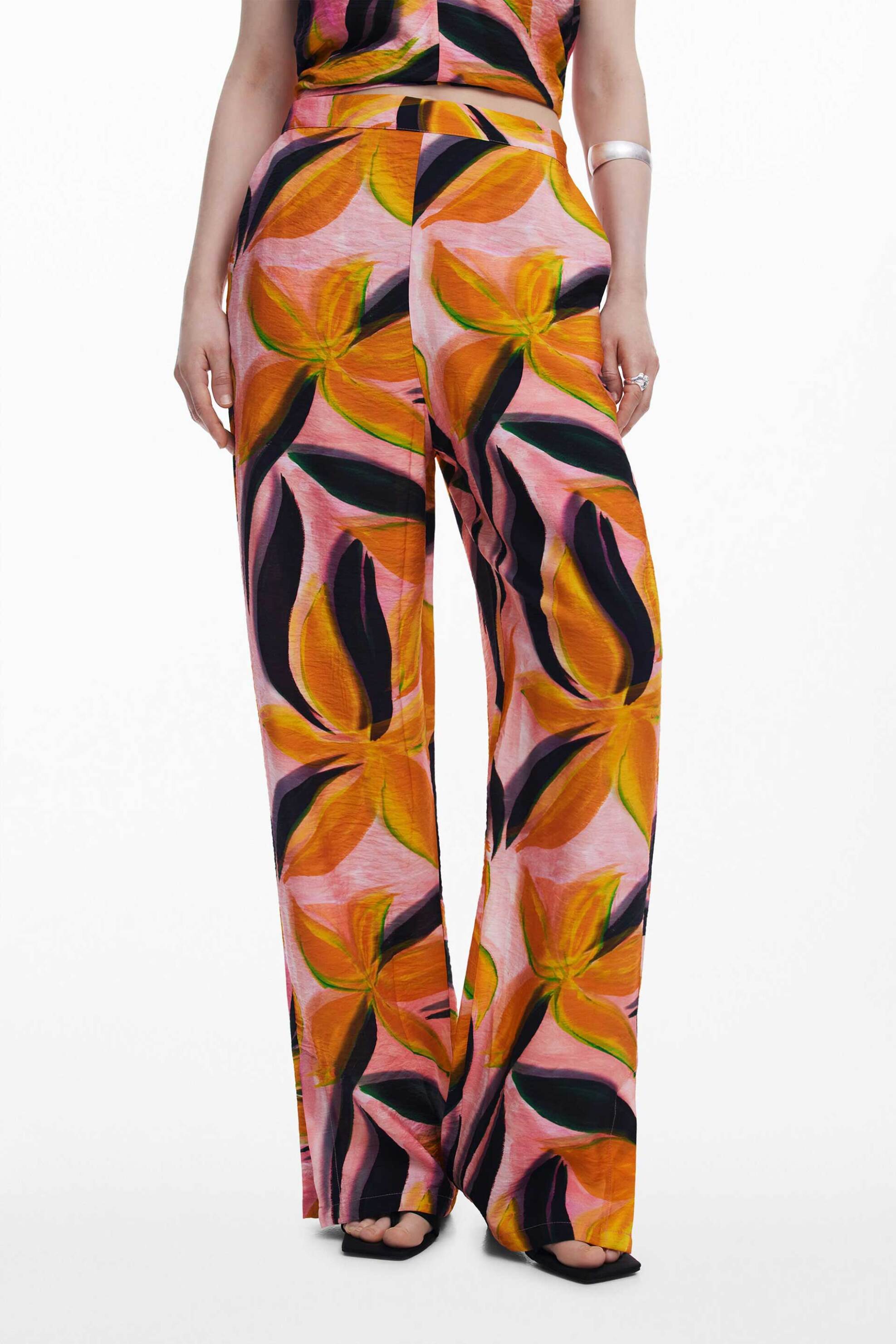 Desigual γυναικείο παντελόνι με floral σχέδιο 