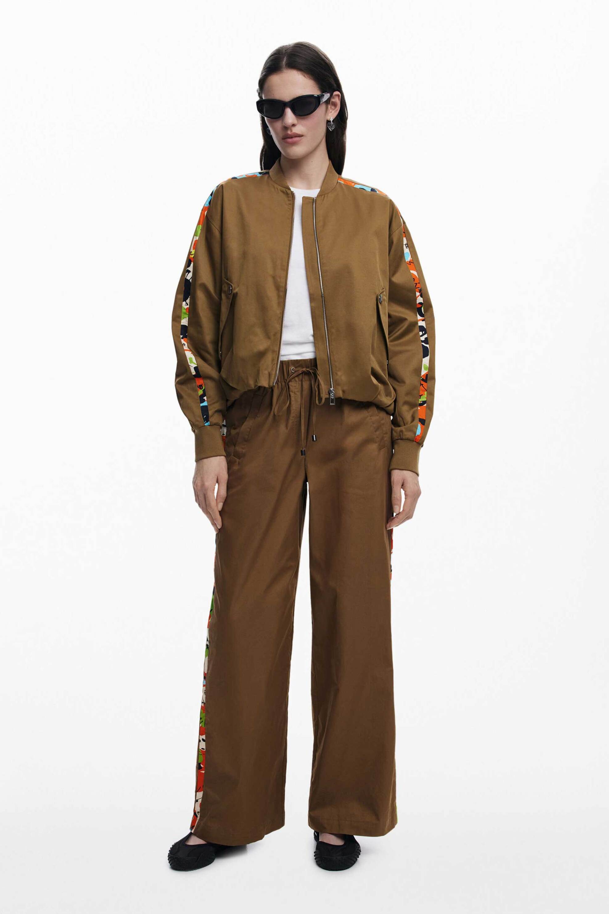DESIGUAL Desigual γυναικείο παντελόνι με floral σχέδιο 