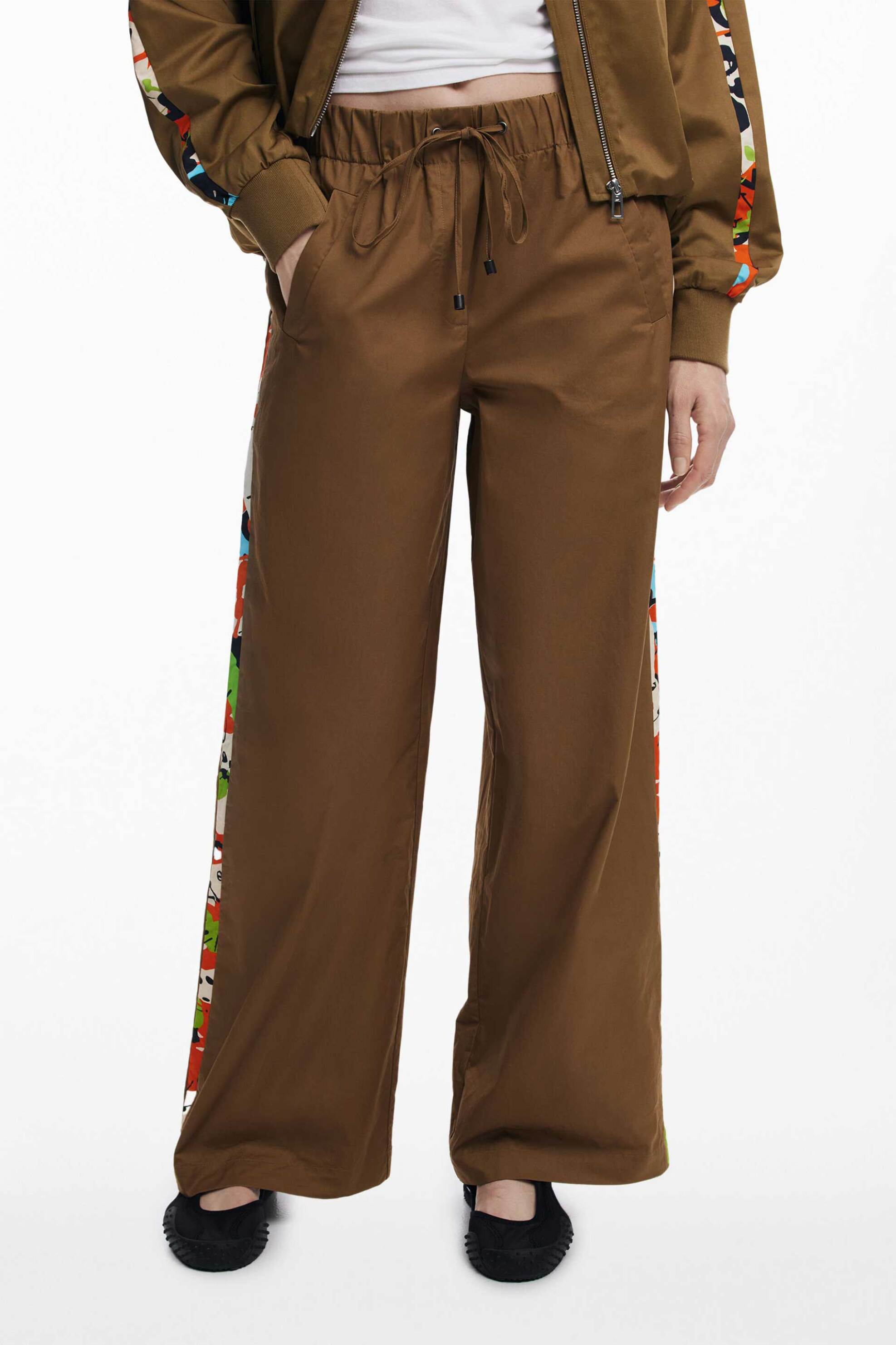 Desigual γυναικείο παντελόνι με floral σχέδιο "Paisley Lacroix" - 25SWPW19 Καφέ φωτογραφία