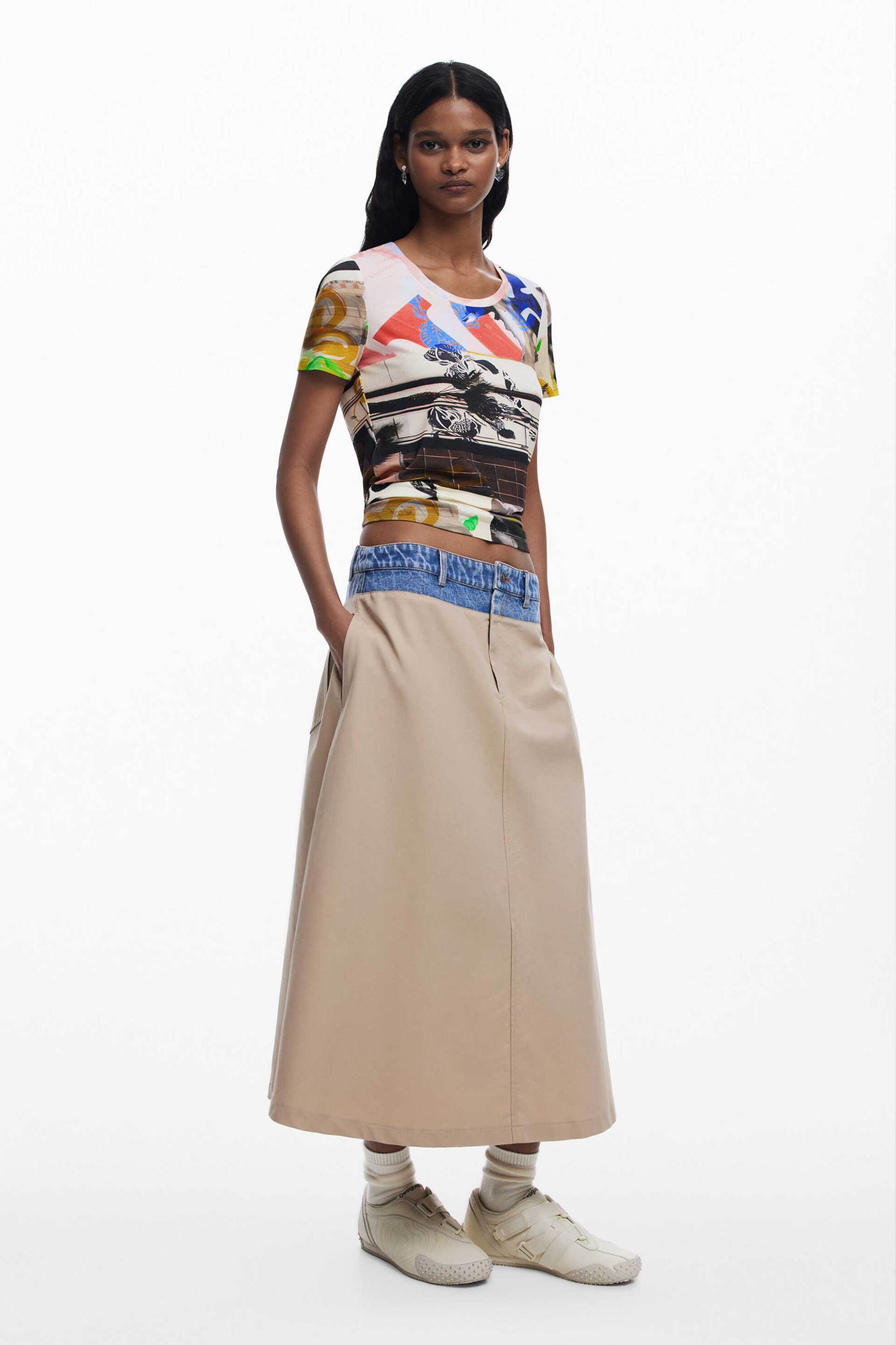 DESIGUAL Desigual γυναικείο T-shirt με print "Collage" - 25SWTK14 Πολύχρωμο - 2