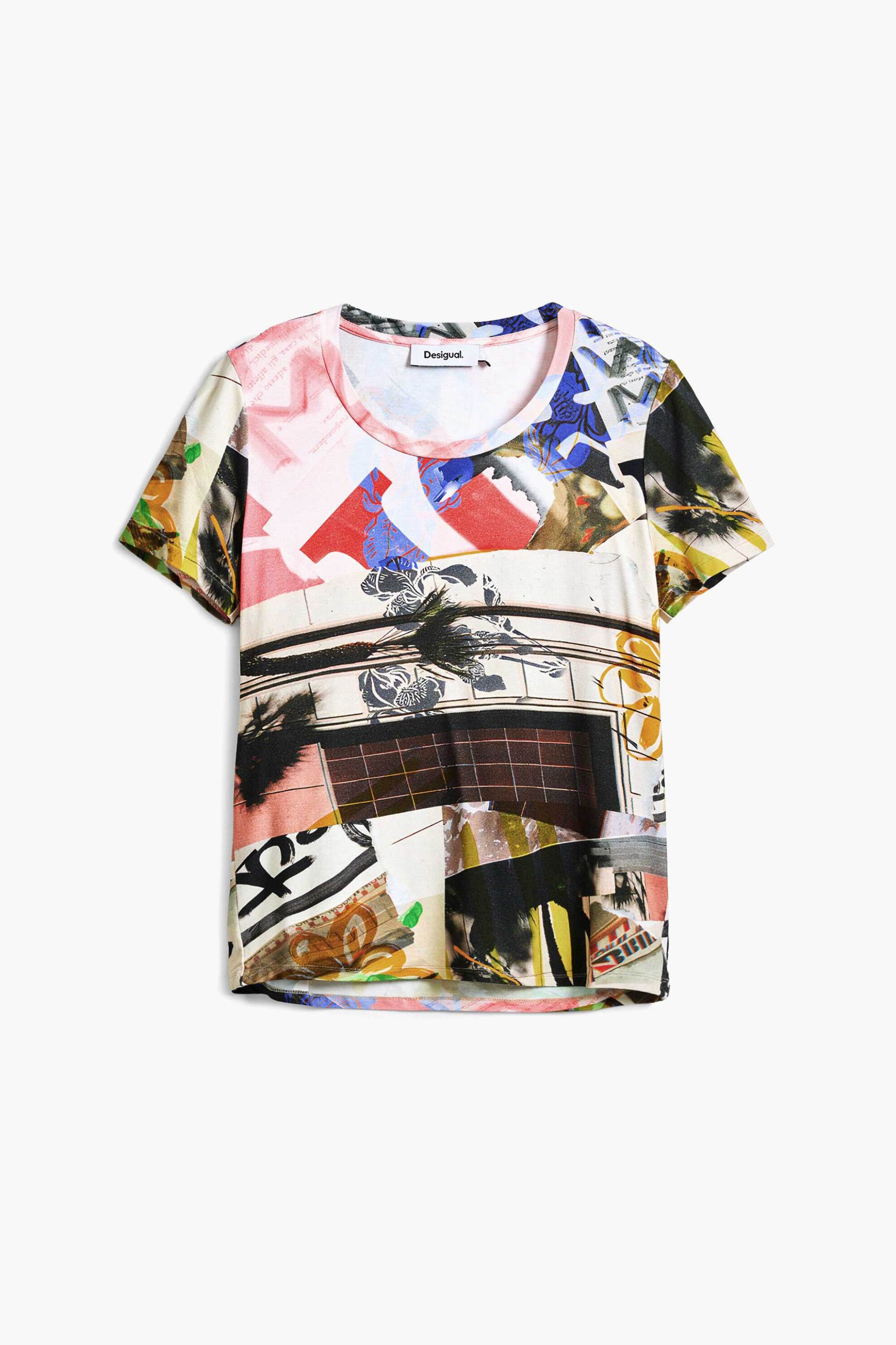 DESIGUAL Desigual γυναικείο T-shirt με print "Collage" - 25SWTK14 Πολύχρωμο - 4