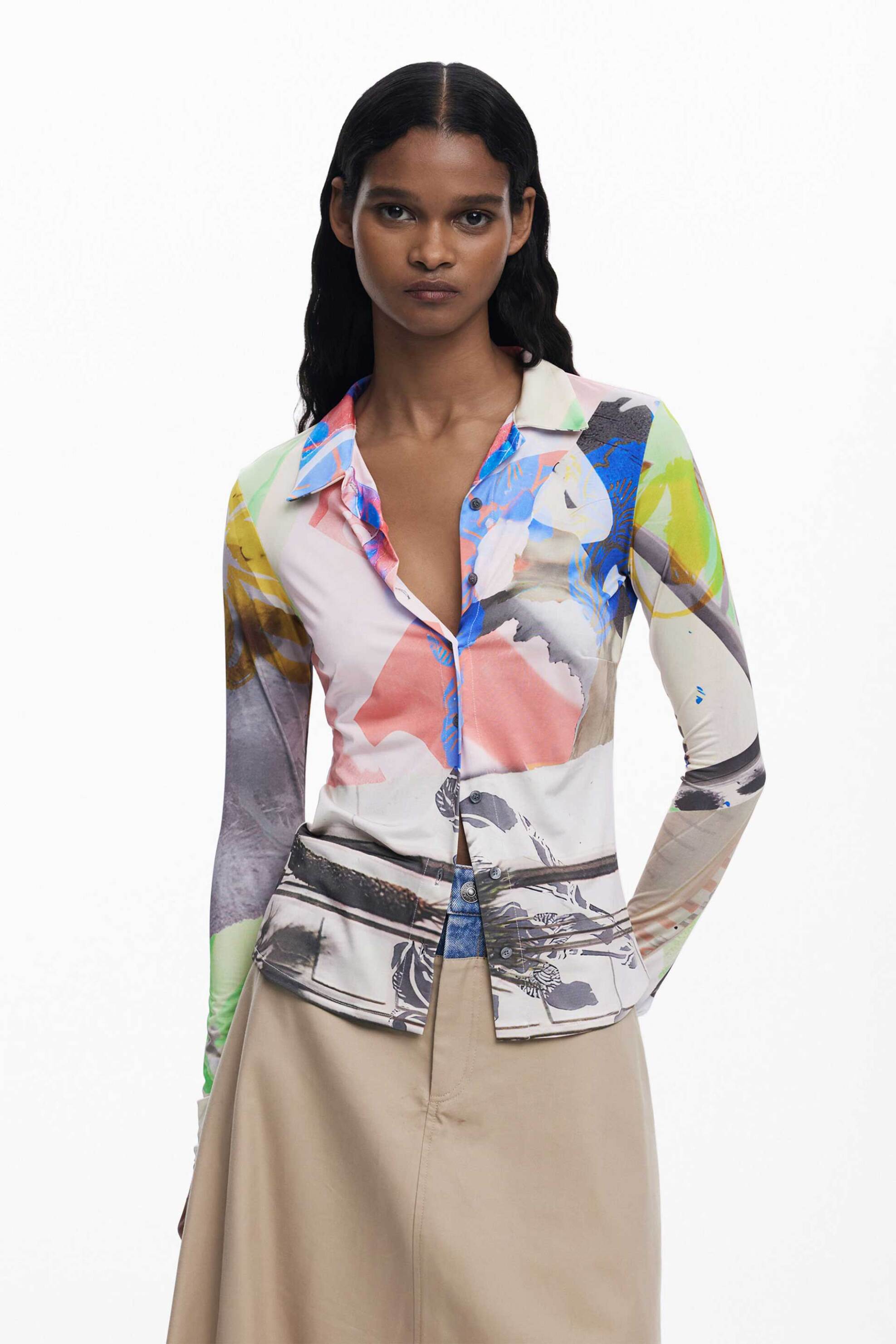DESIGUAL Desigual γυναικείο πουκάμισο με print 