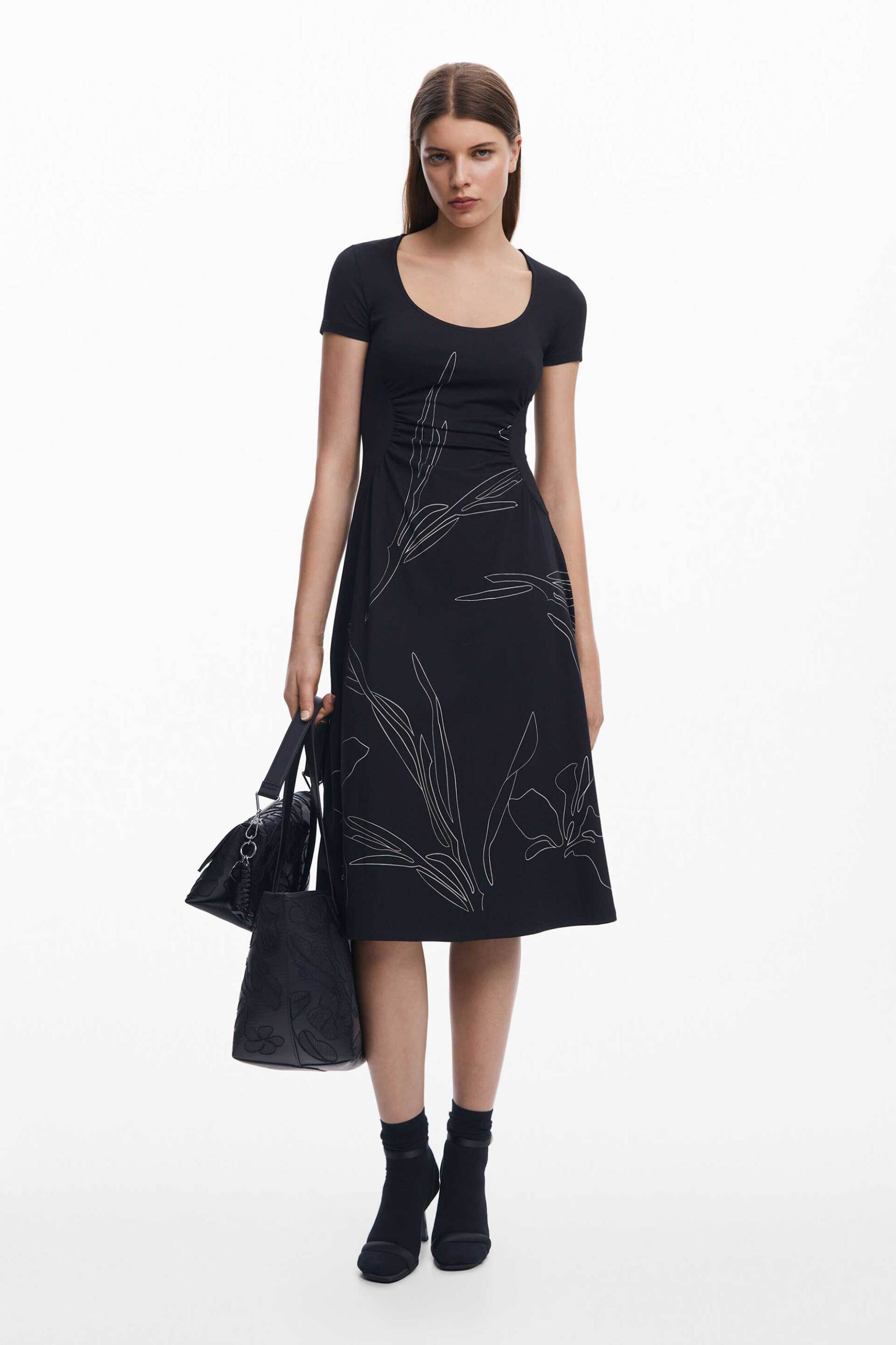 Desigual γυναικείο φόρεμα midi με print 