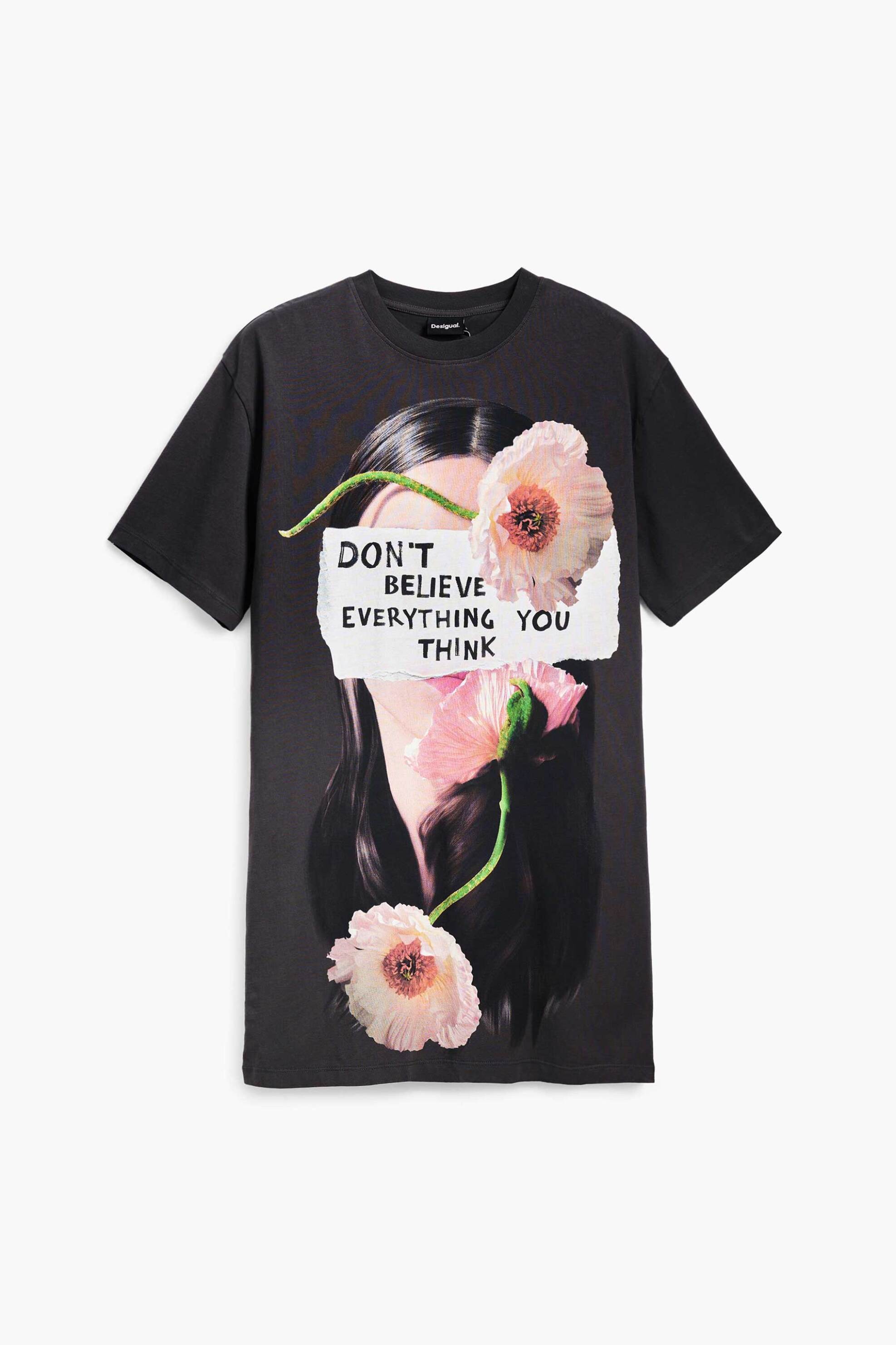 DESIGUAL Desigual γυναικείο φόρεμα mini με print "Berlin" - 25SWVK20 Μαύρο - 4