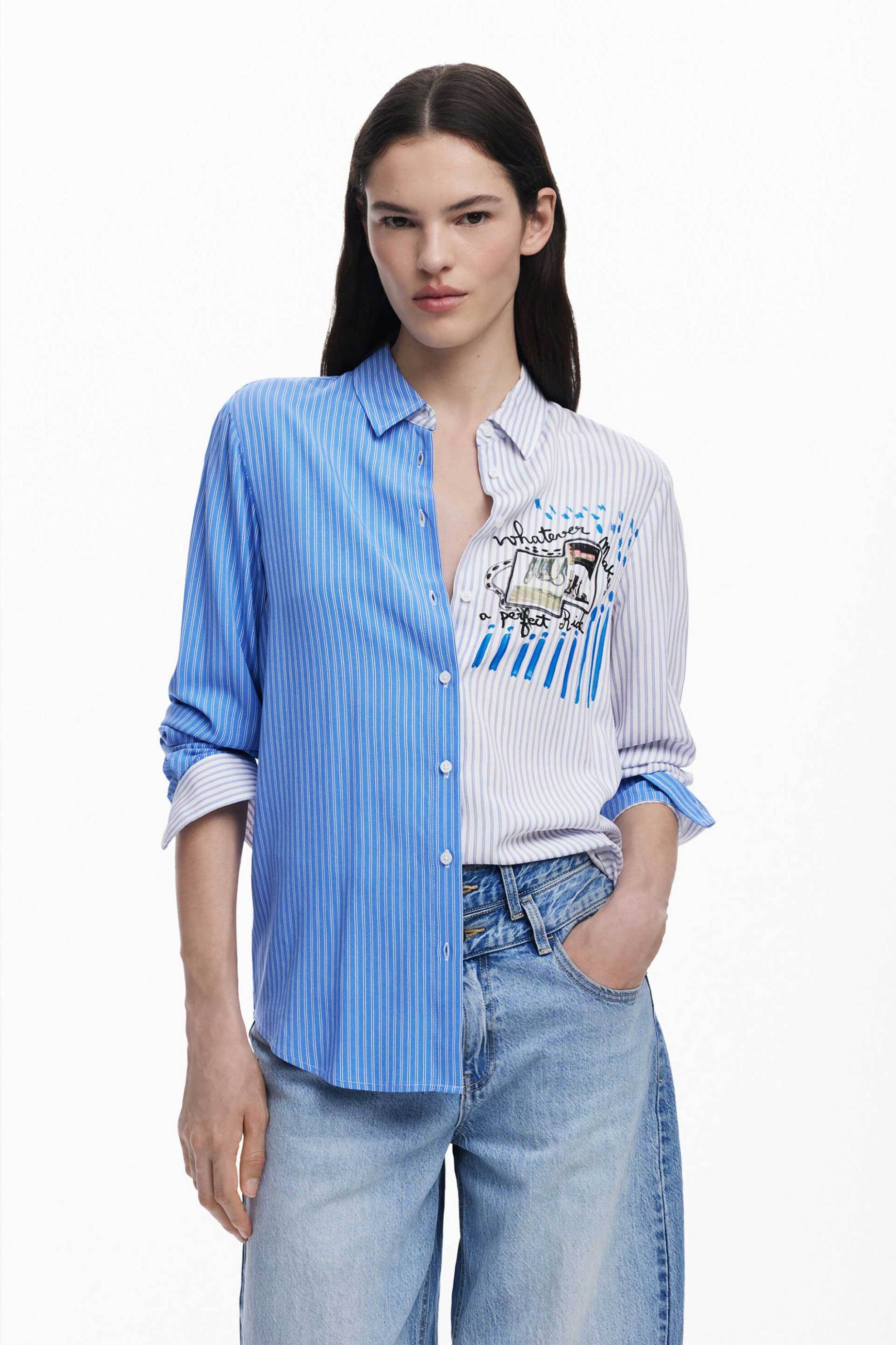 DESIGUAL Desigual γυναικείo πουκάμισο ριγέ 