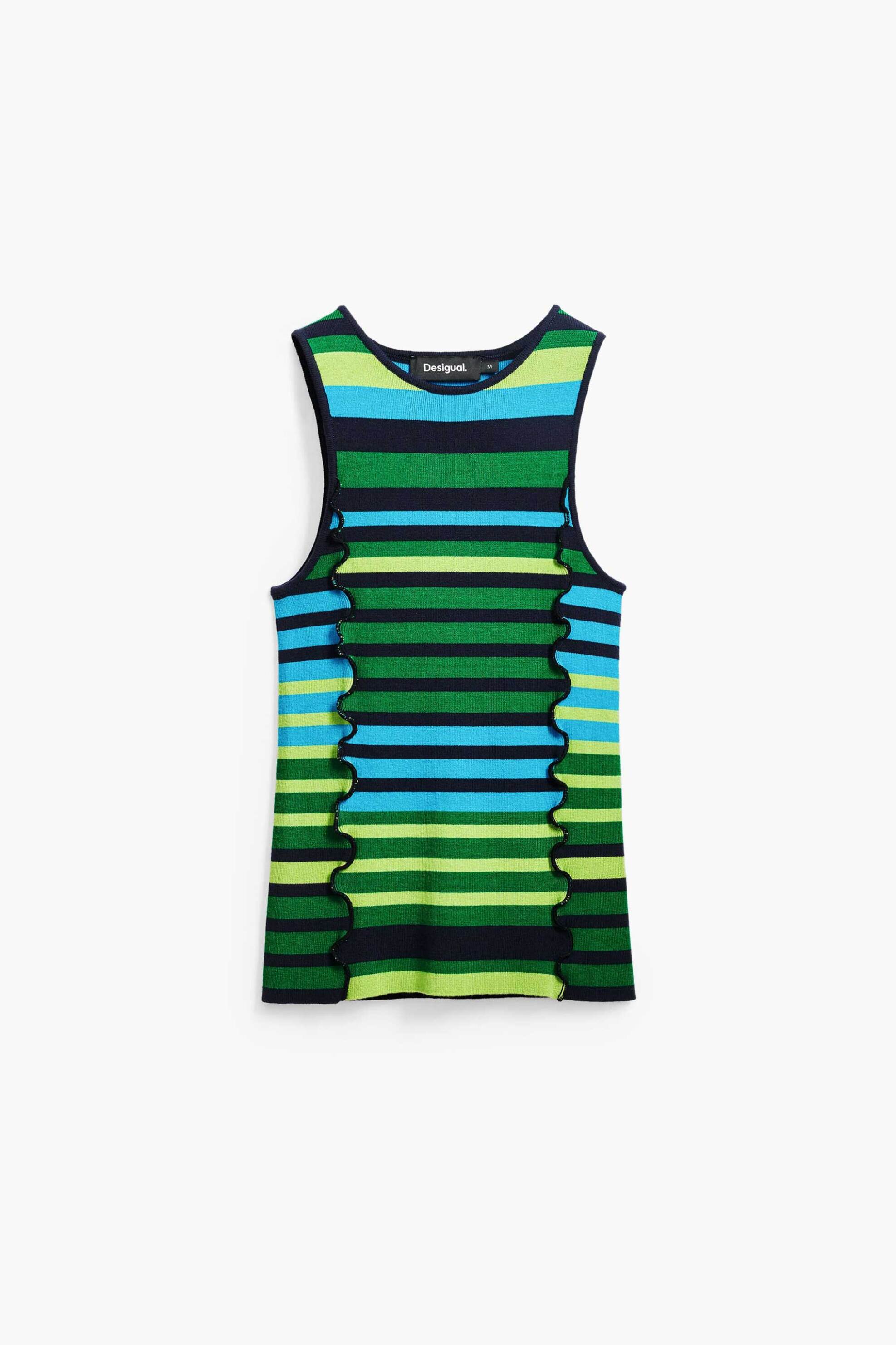 DESIGUAL Desigual γυναικείο τοπ με ριγέ σχέδιο "Uruguay" - 25SWTK56 Πράσινο - 4