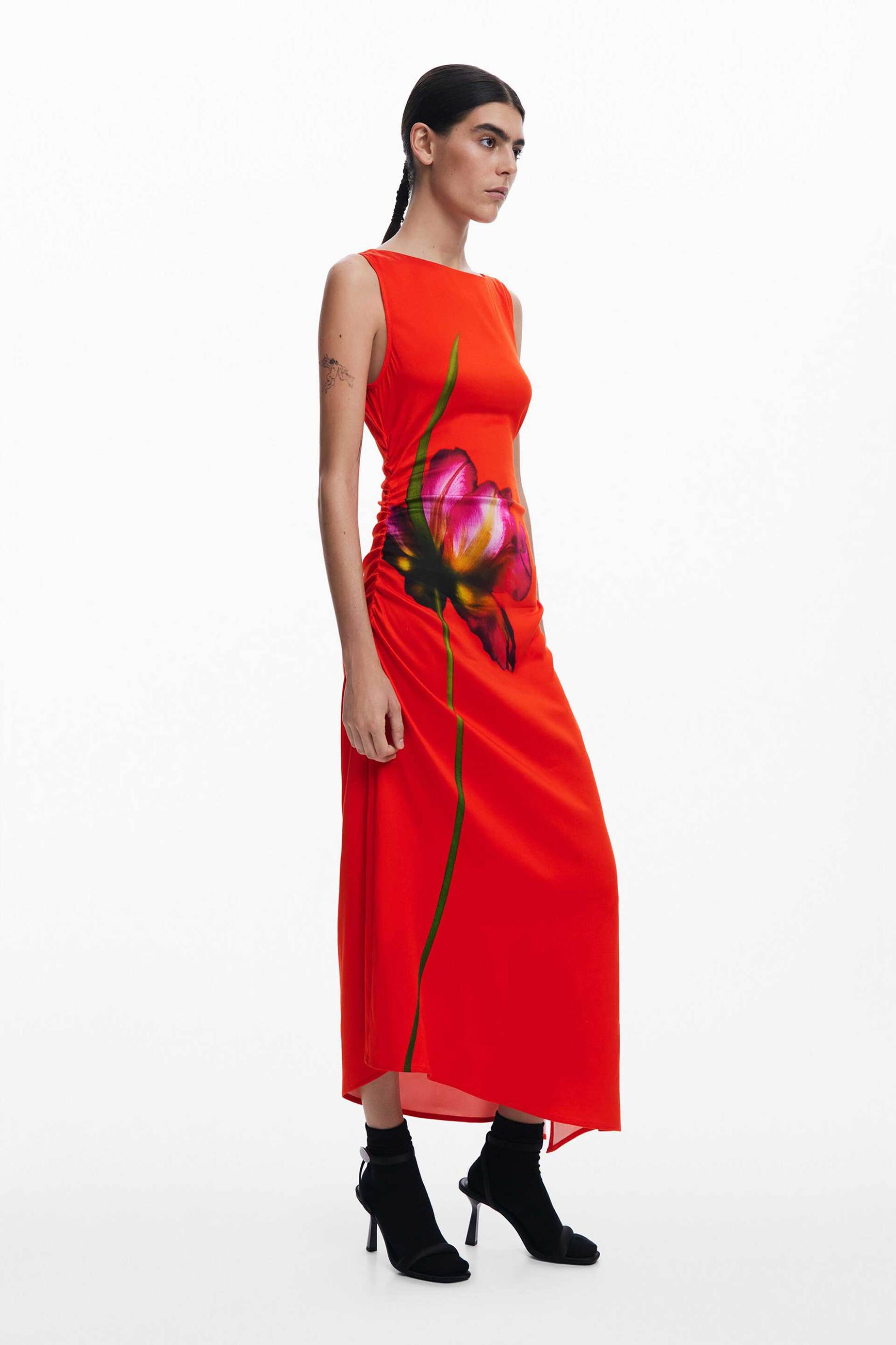Desigual γυναικείο φόρεμα midi με floral print 