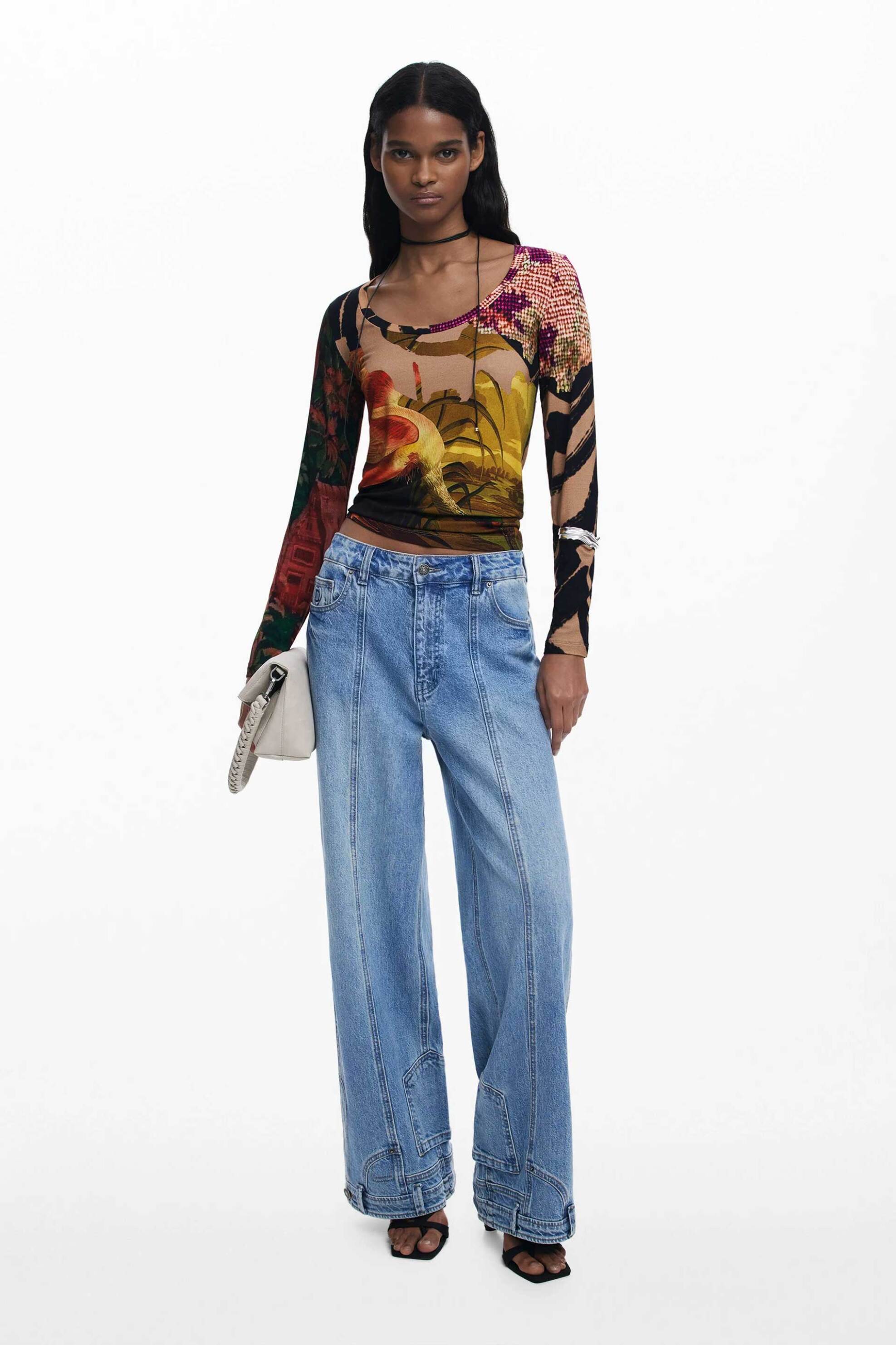 Desigual γυναικεία μπλούζα με oriental print "Japon Lacroix" - 25WWTK38 Πολύχρωμο φωτογραφία