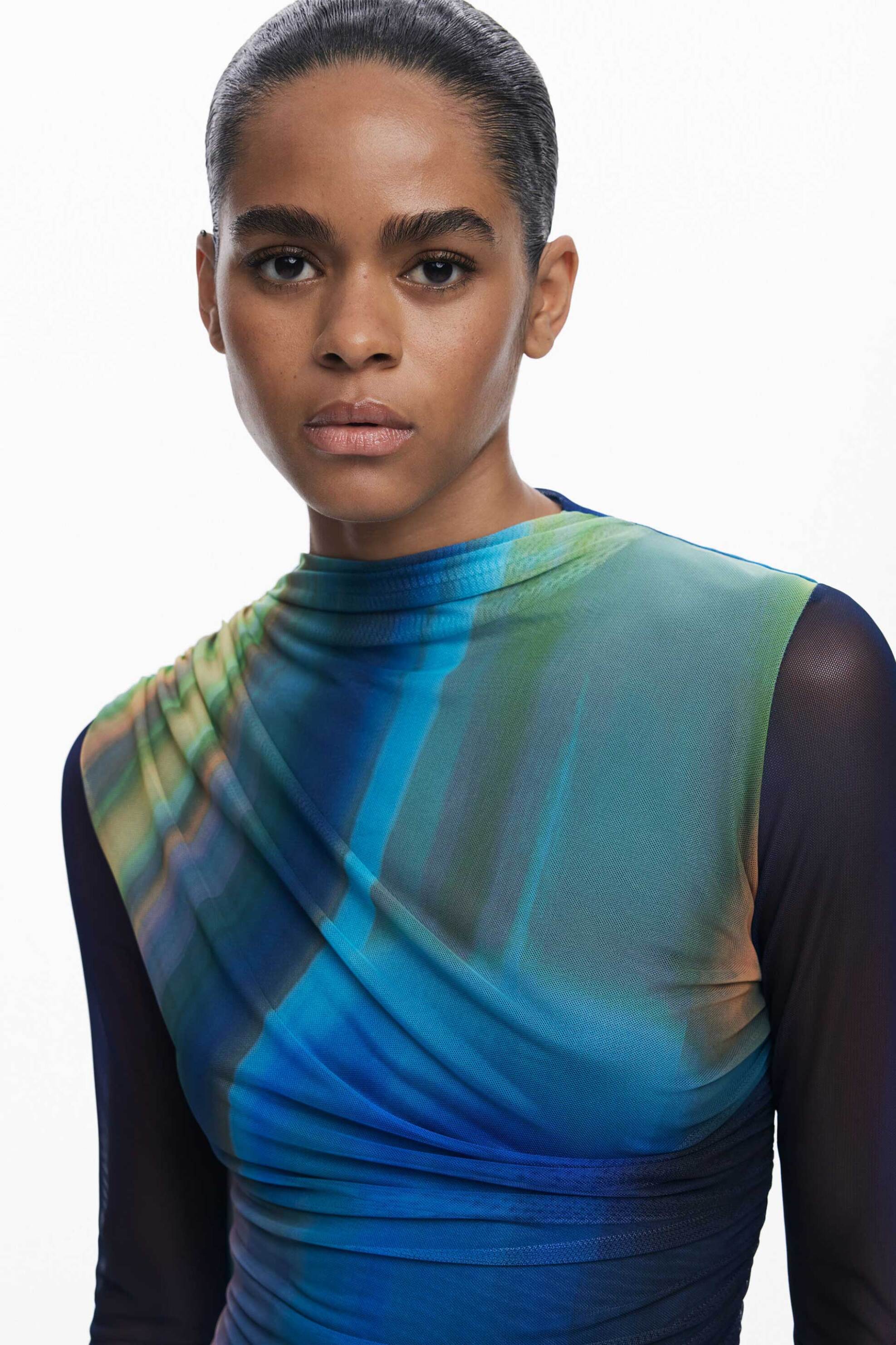 Desigual γυναικείο mini φόρεμα από τούλι "Shira" - 25WWVK43 Μπλε φωτογραφία