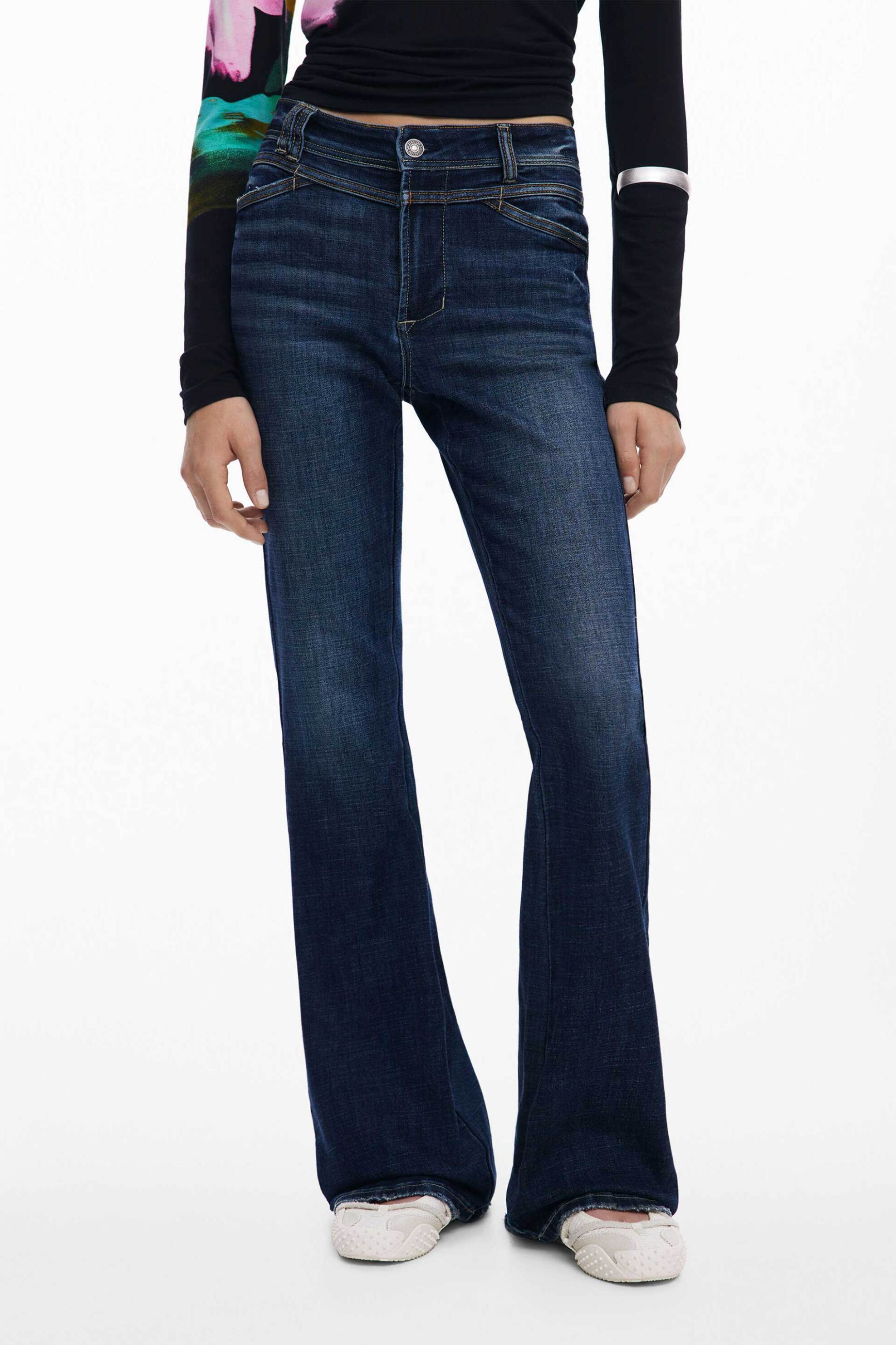 Desigual γυναικείo τζιν παντελόνι καμπάνα Flare Fit "Flairy" - 25WWDD09 Denim Blue Σκούρο φωτογραφία