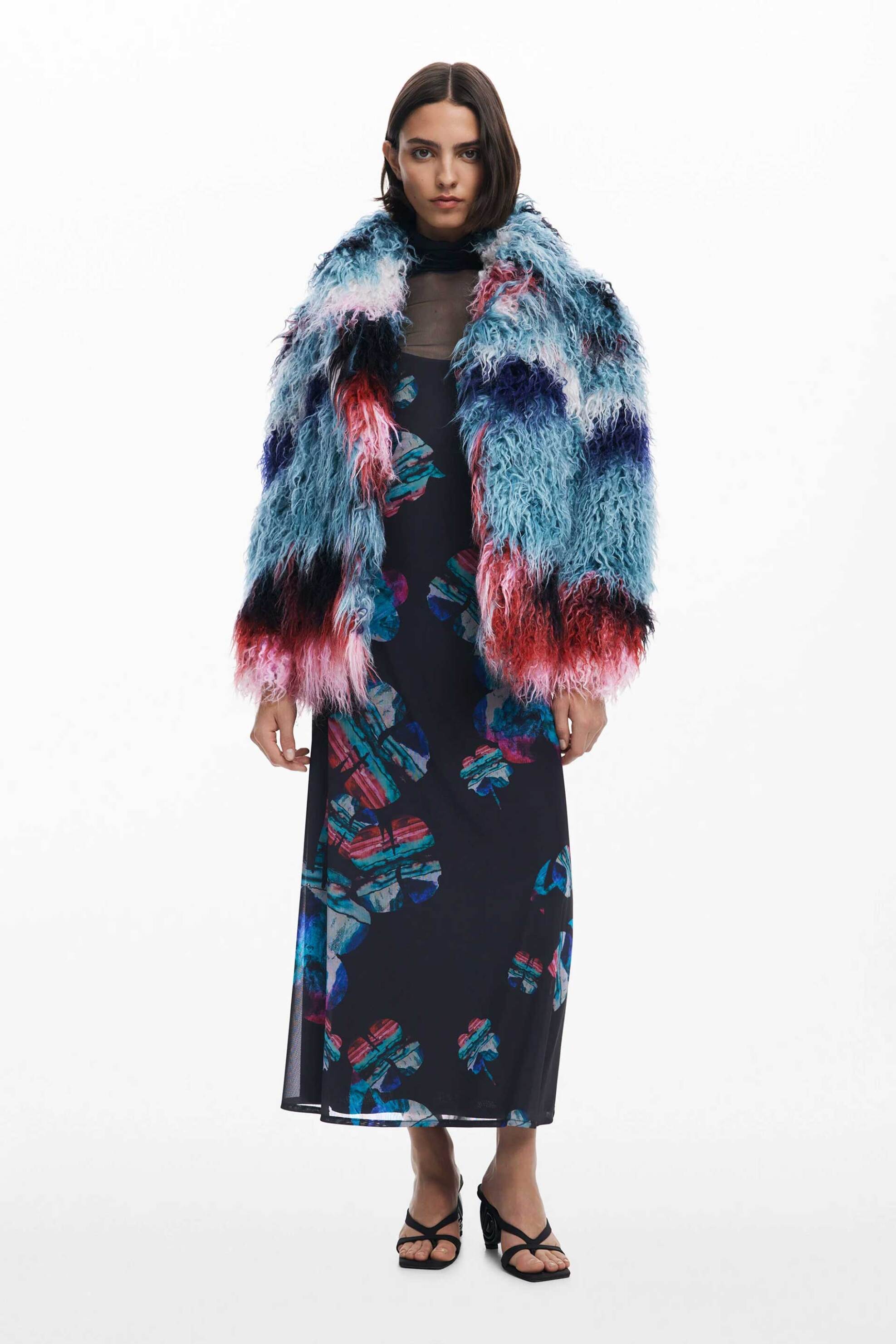 DESIGUAL Desigual γυναικεία faux γούνα Oversized Fit "Cloud Lacroix" - 25WWEW02 Πολύχρωμο