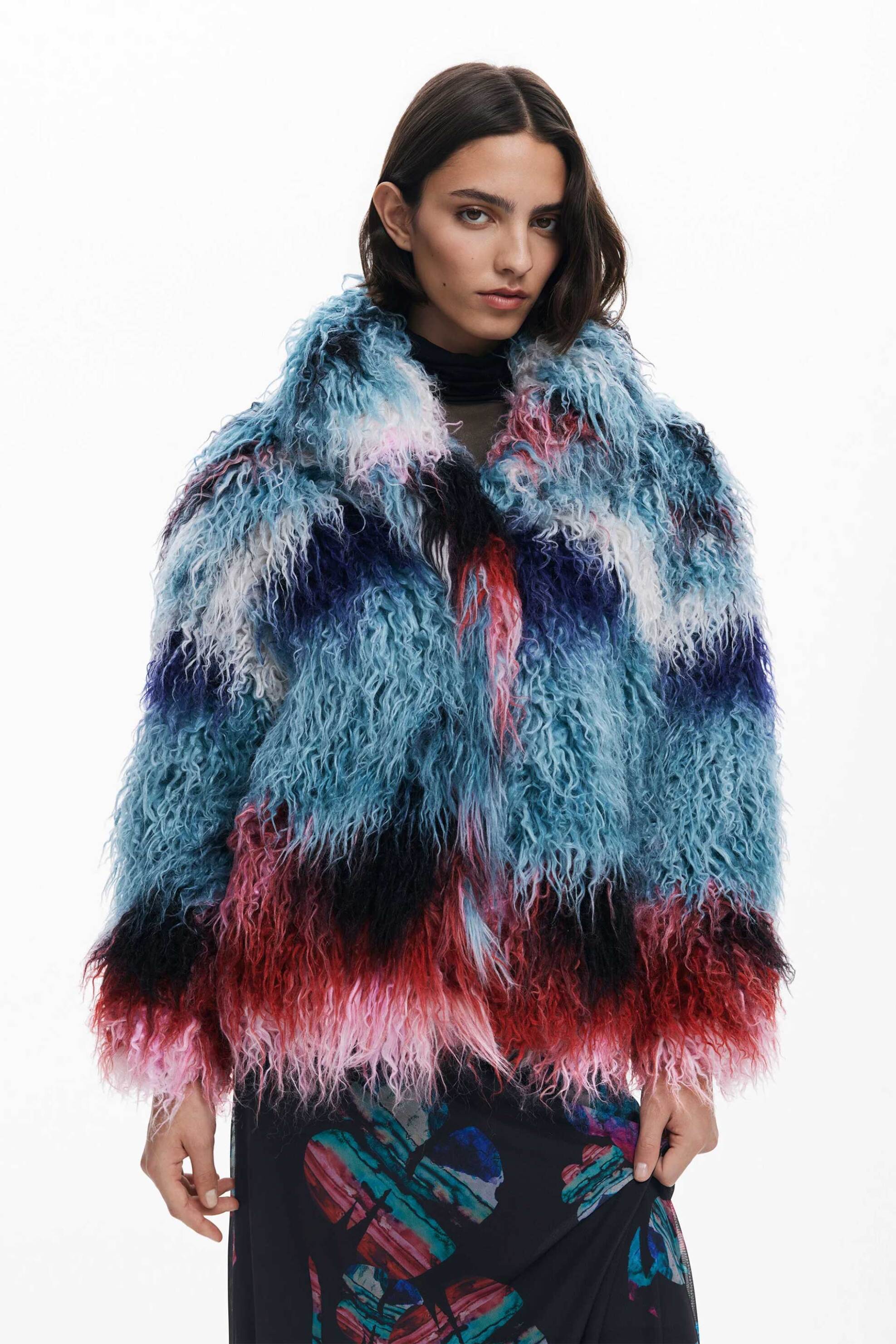 Desigual γυναικεία faux γούνα Oversized Fit "Cloud Lacroix" - 25WWEW02 Πολύχρωμο φωτογραφία