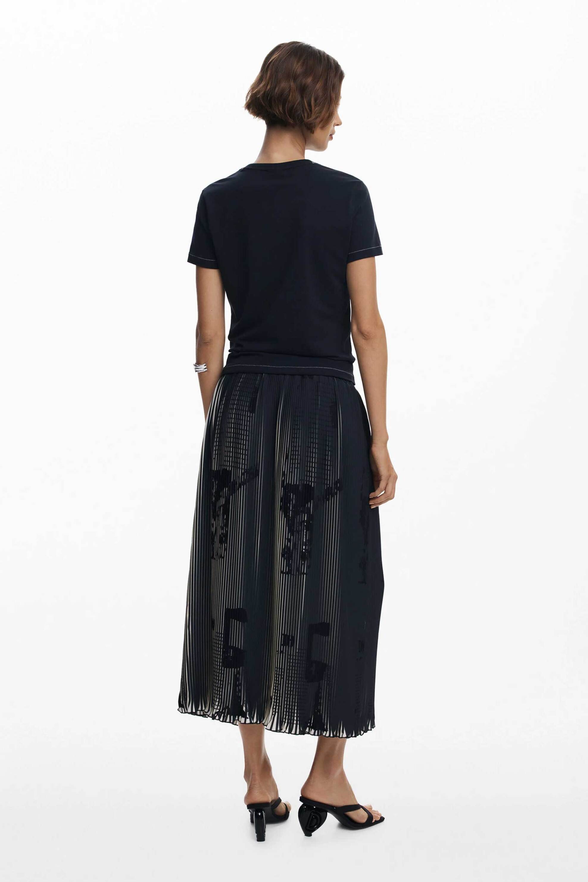 Desigual γυναικεία midi φούστα πλισέ Regular Fit "Paul" - 25WWFW09 Μαύρο φωτογραφία