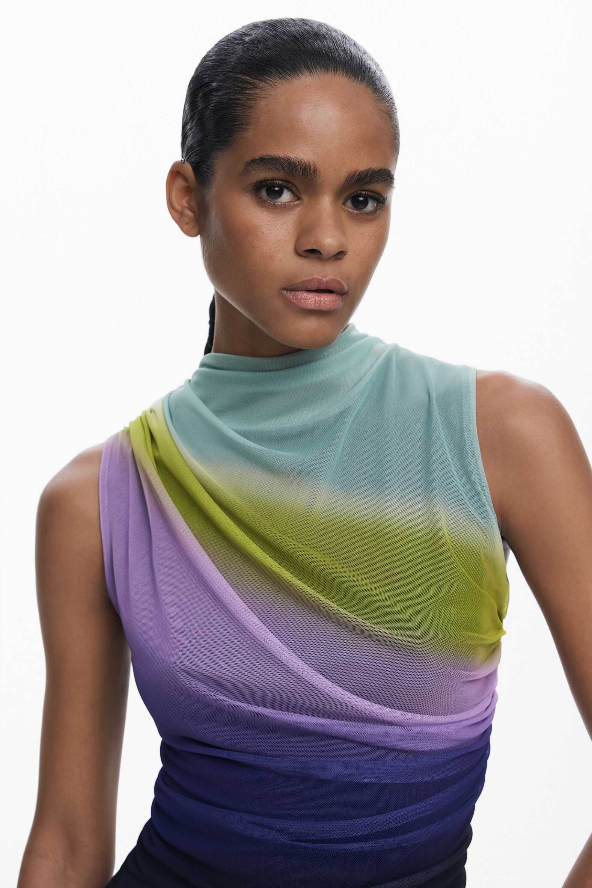 Desigual γυναικεία αμάνικη μπλούζα από τούλι Regular Fit "Lola" - 25WWTK18 Πολύχρωμο φωτογραφία