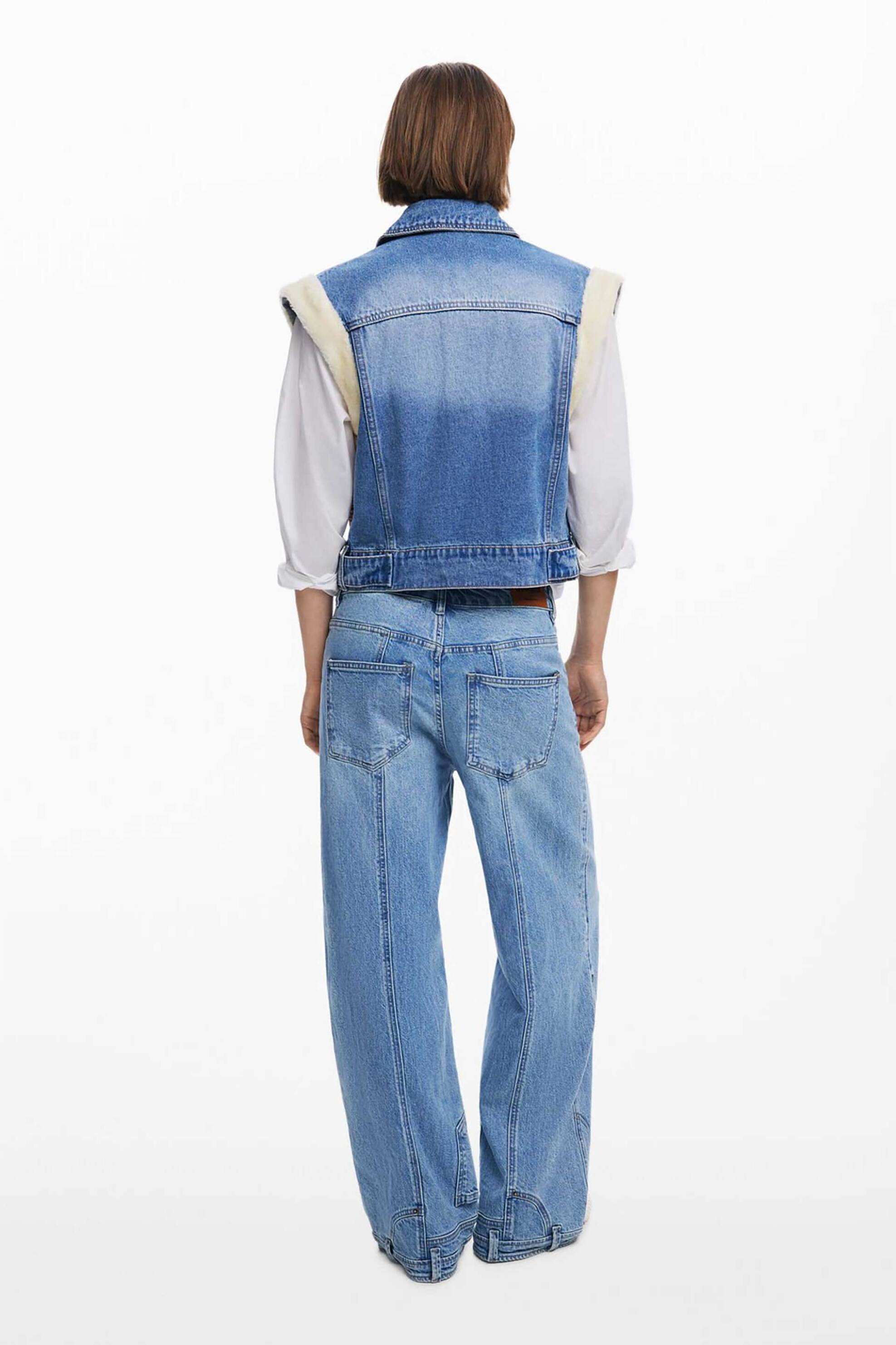 Desigual γυναικείο denim γιλέκο με ethinc μοτίβο "Maui" - 25WWED01 Denim Blue φωτογραφία