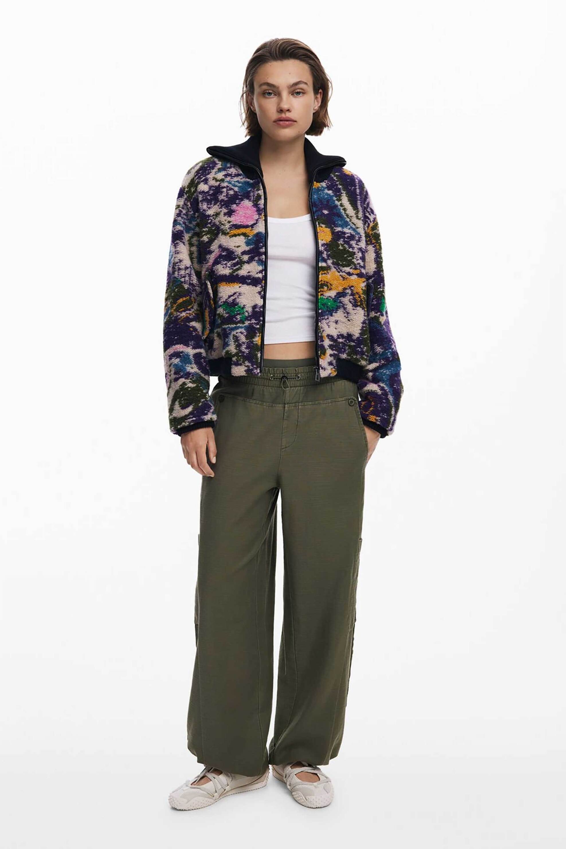 Desigual γυναικείο μπουφάν bomber με all-over print Regular Fit "Alfa" - 25WWEW66 Πολύχρωμο φωτογραφία