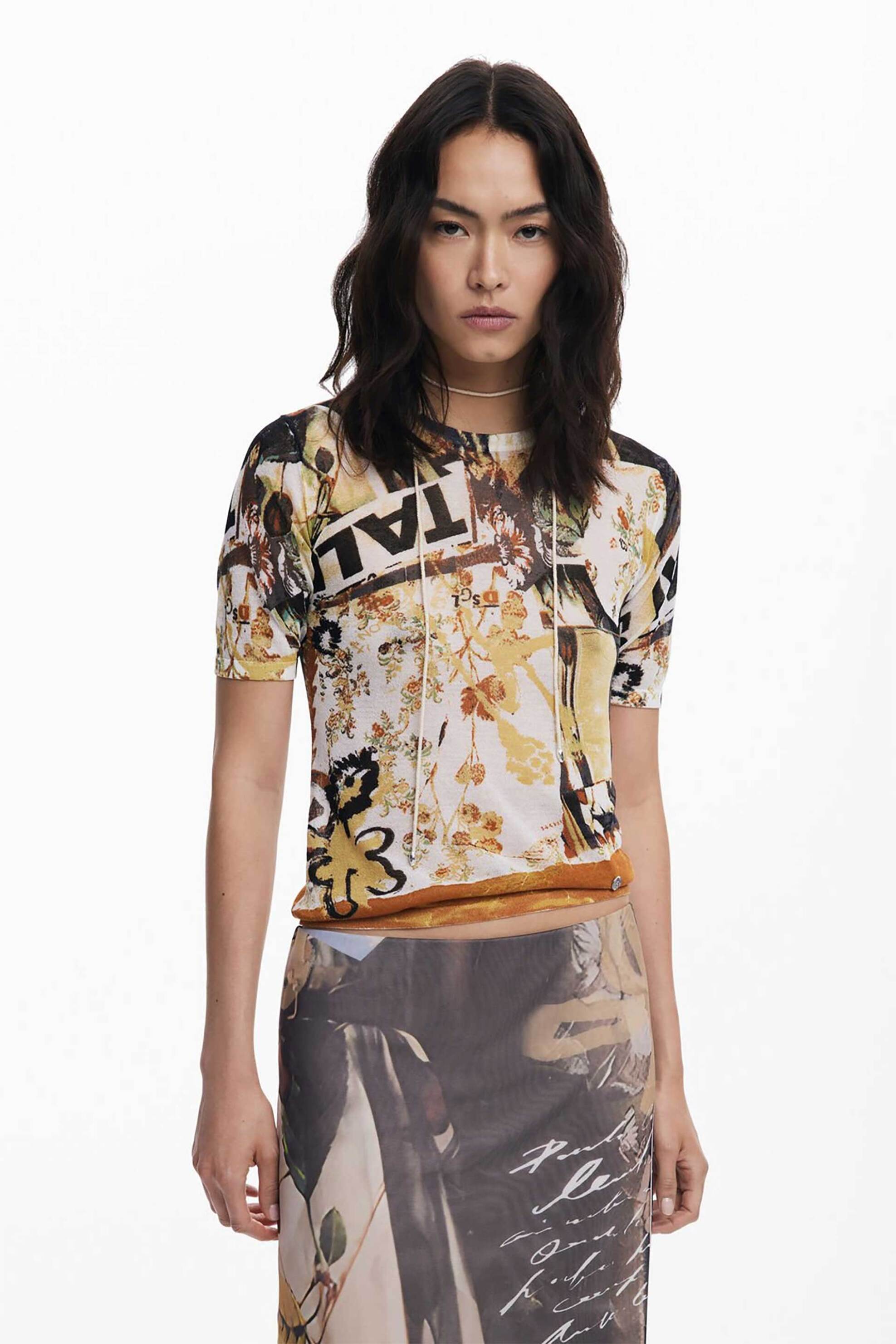 Desigual γυναικεία midi φούστα με all-over print Straight Fit 