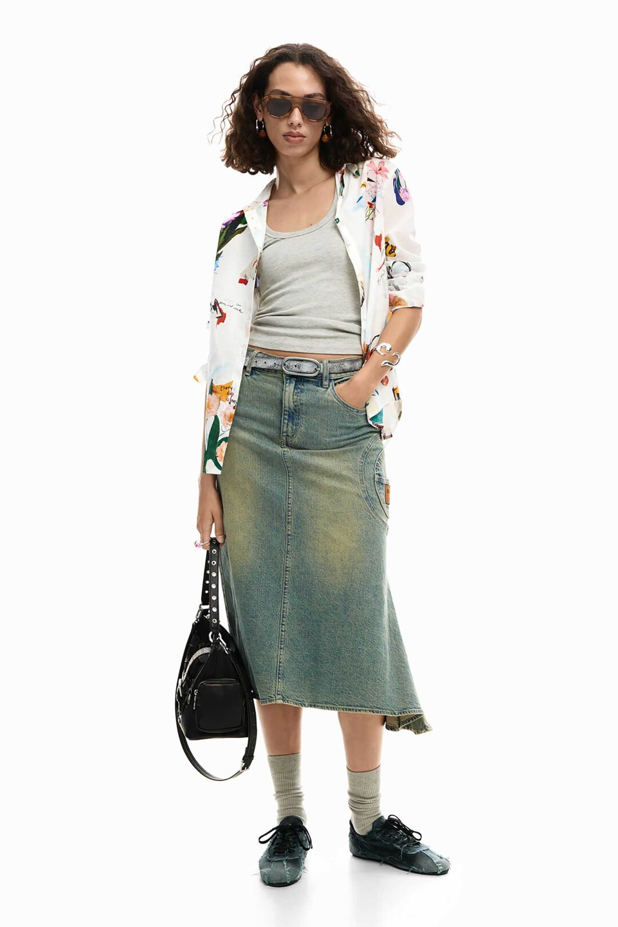 DESIGUAL Desigual γυναικείo πουκάμισο με floral print "Cam Mila" - 26SWCW21 Λευκό - 2