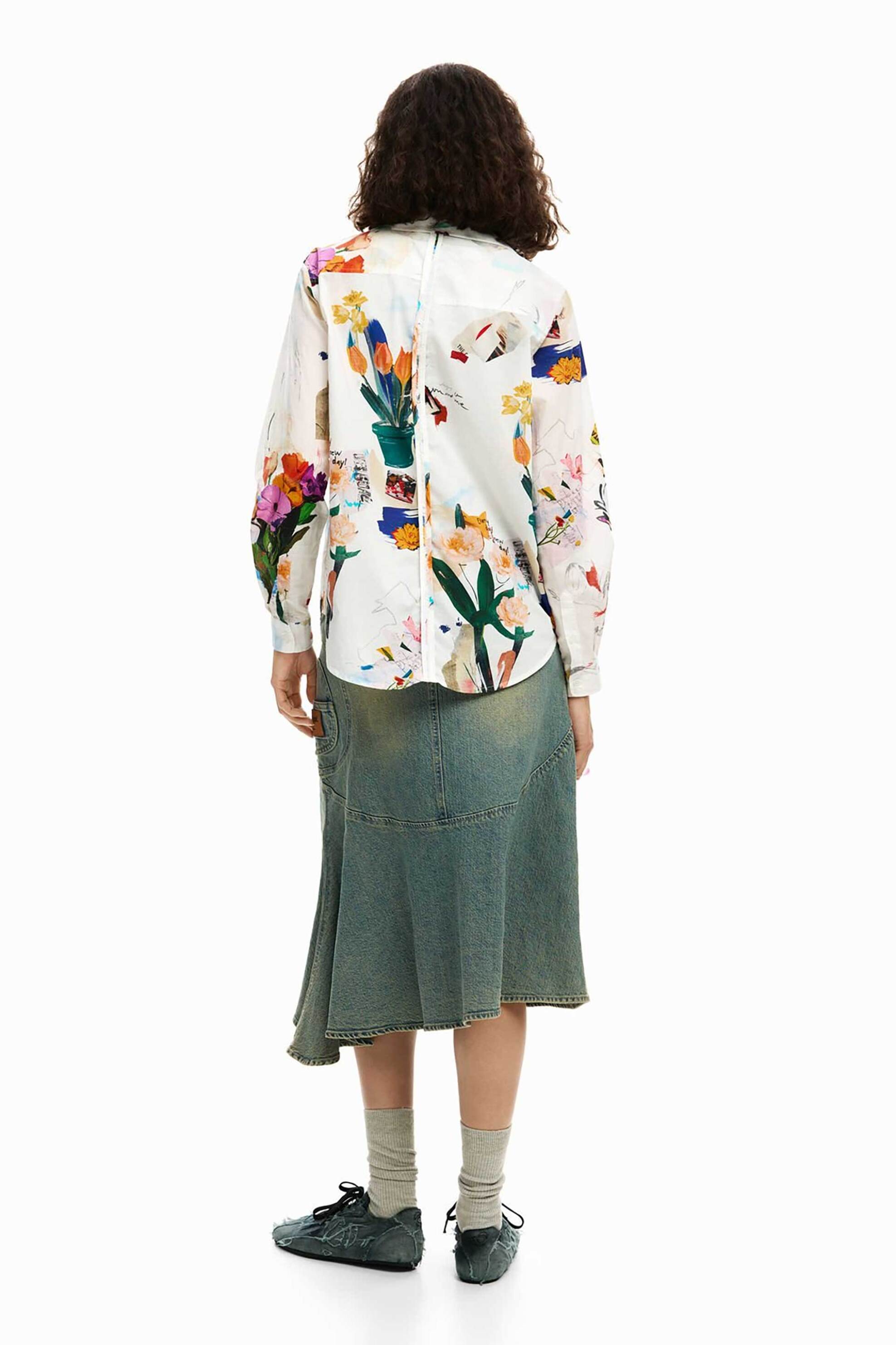 DESIGUAL Desigual γυναικείo πουκάμισο με floral print "Cam Mila" - 26SWCW21 Λευκό - 3