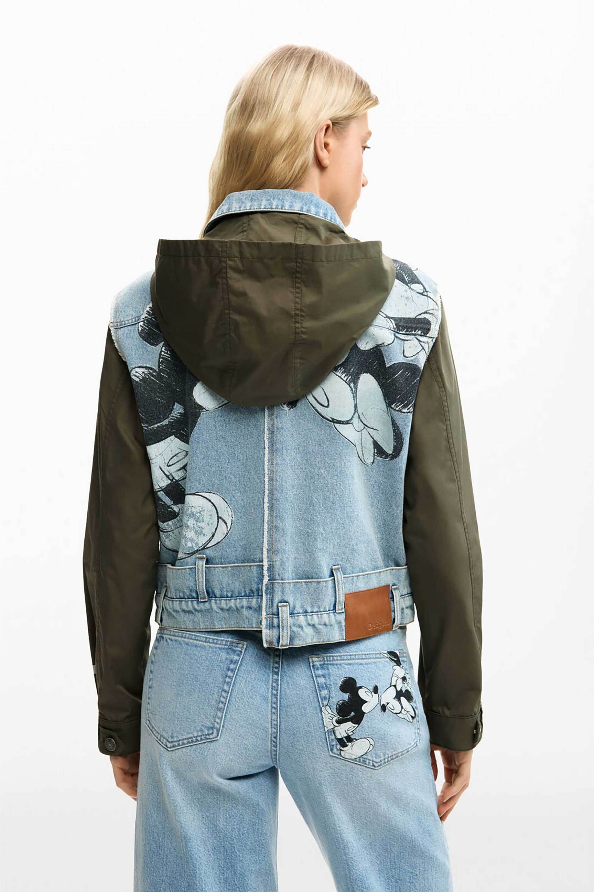 DESIGUAL Desigual γυναικείo denim jacket με print "Μickey Μouse™" - 26SWED07 Denim Blue - 3