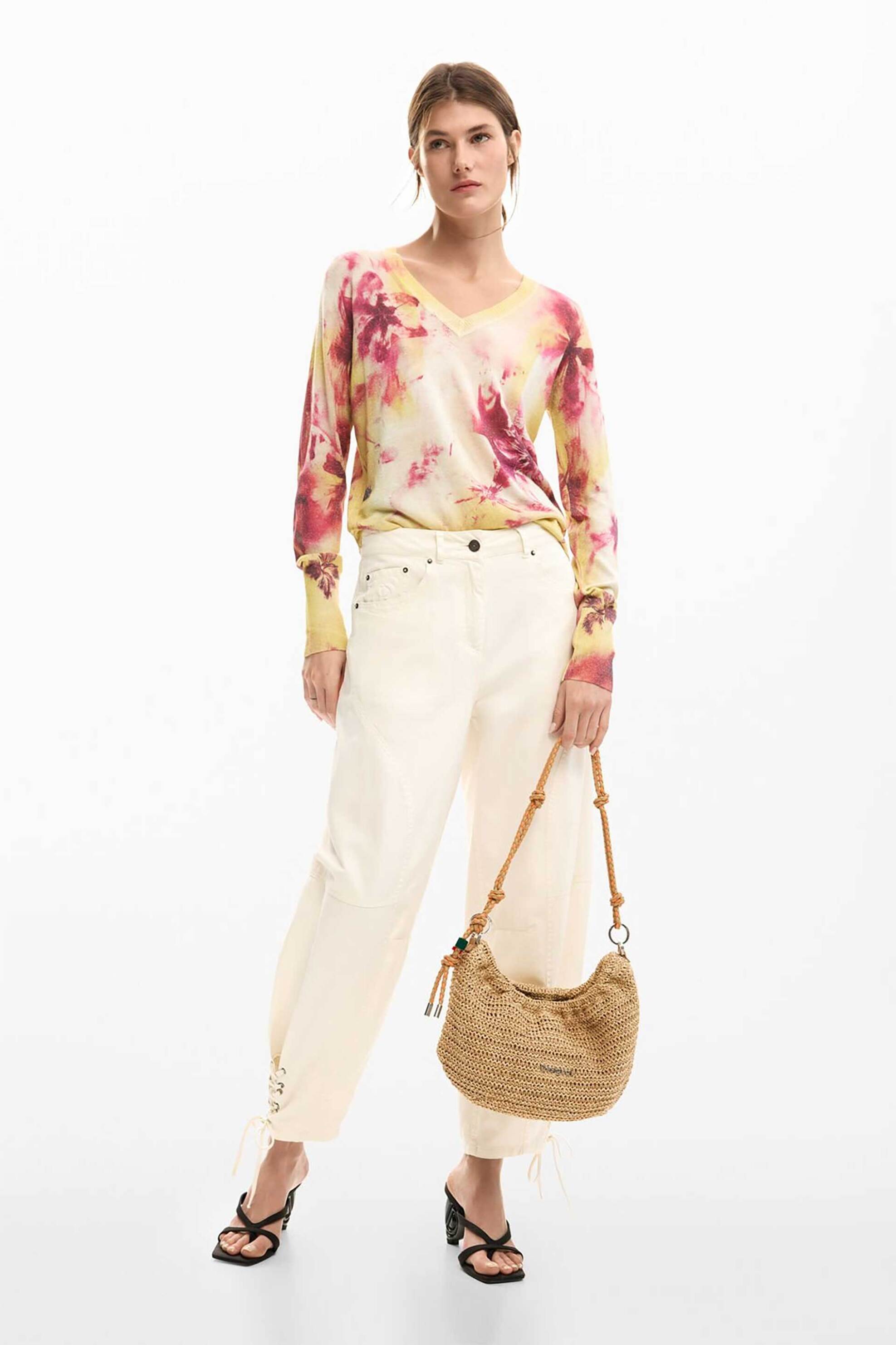 DESIGUAL Desigual γυναικεία μπλούζα με floral print Regular Fit "Minsk" - 26SWJF07 Ροζ - 2