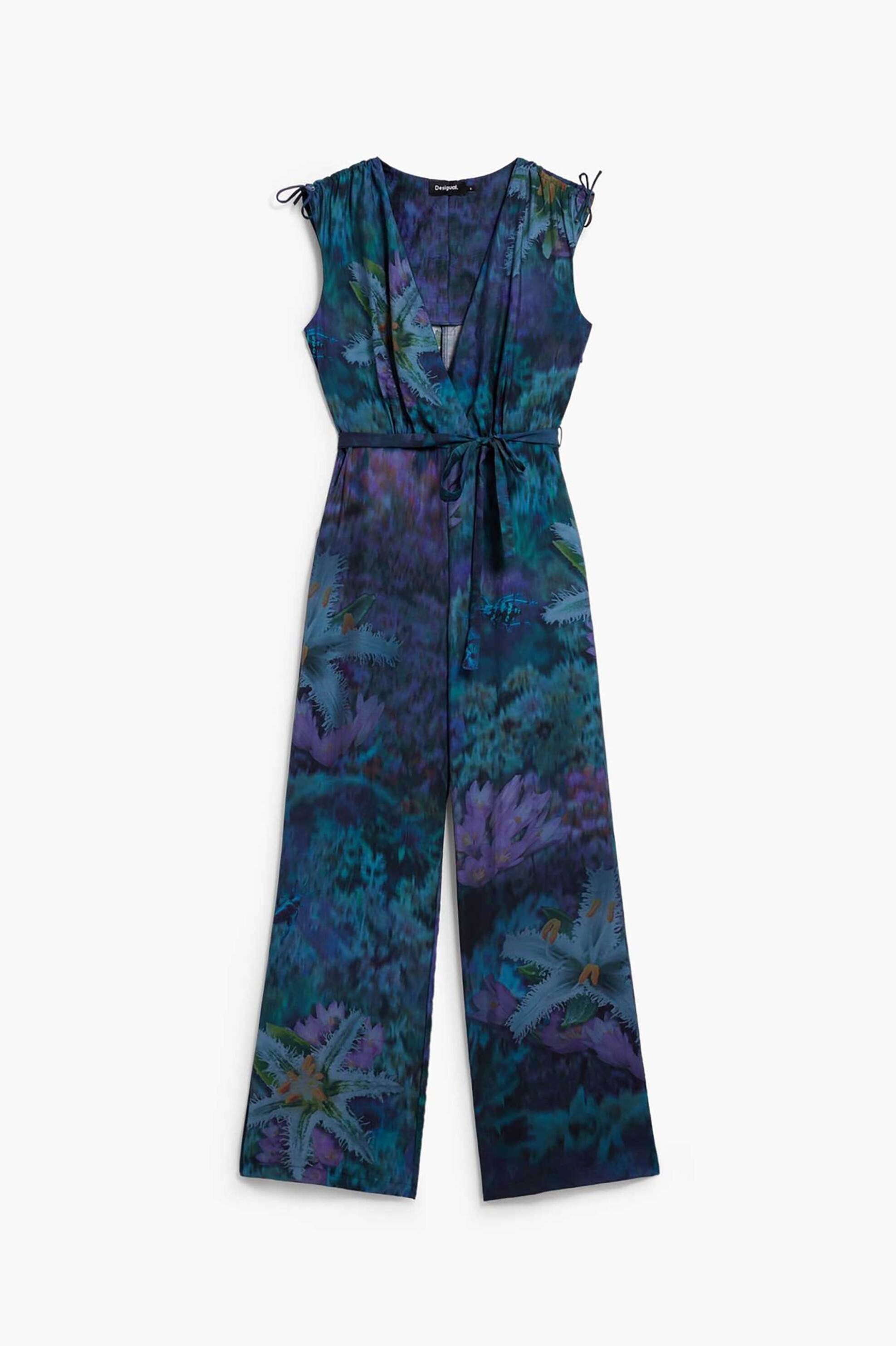 Desigual Γυναικεία Ολόσωμη Φόρμα με Floral Print Floresazul - 26Swpw40 Μπλε