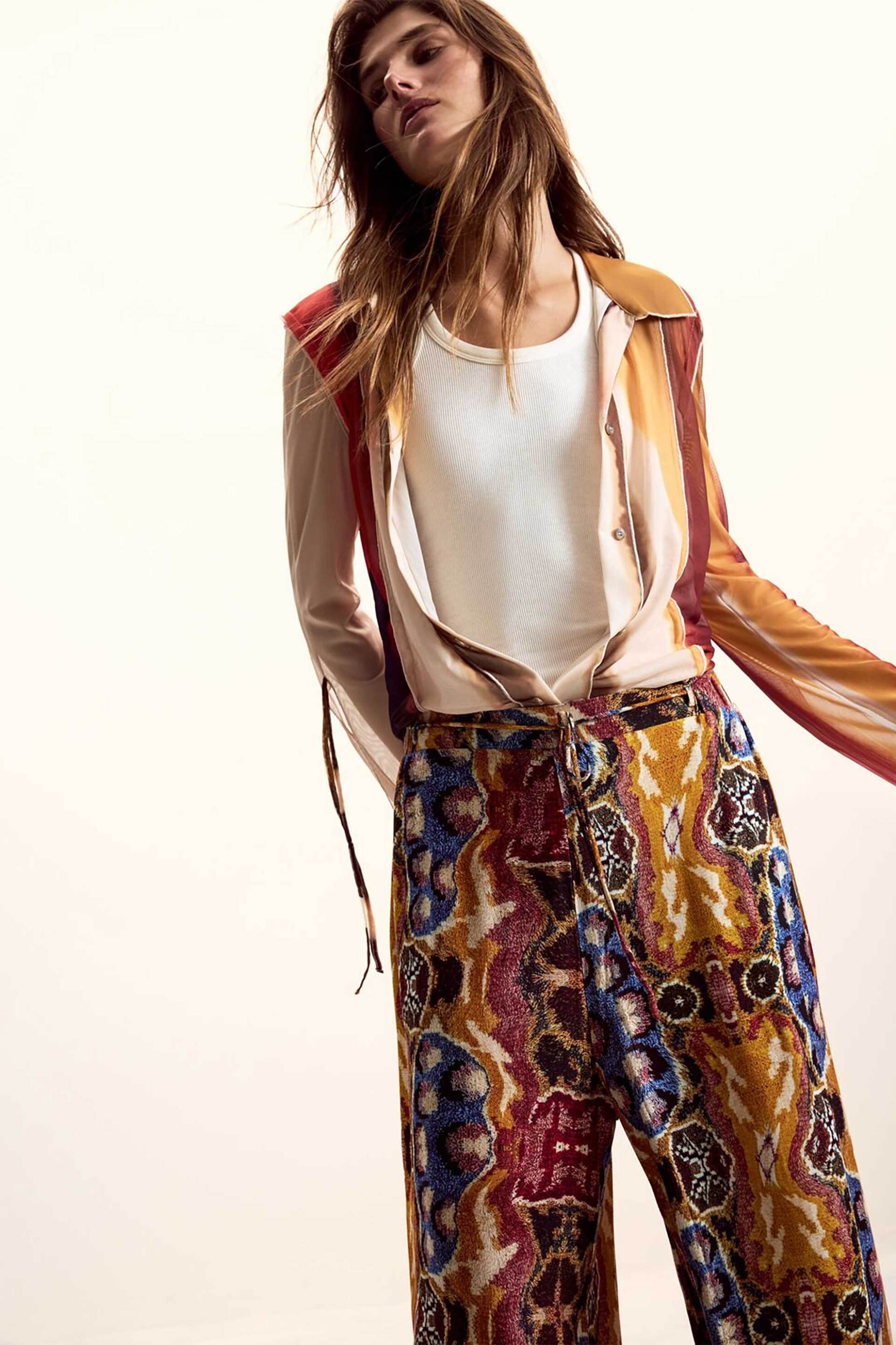 DESIGUAL Desigual γυναικείo παντελόνι με all-over print Regular Fit "Beattle" by Christian Lacroix - 26SWPW49 Πολύχρωμο - 2