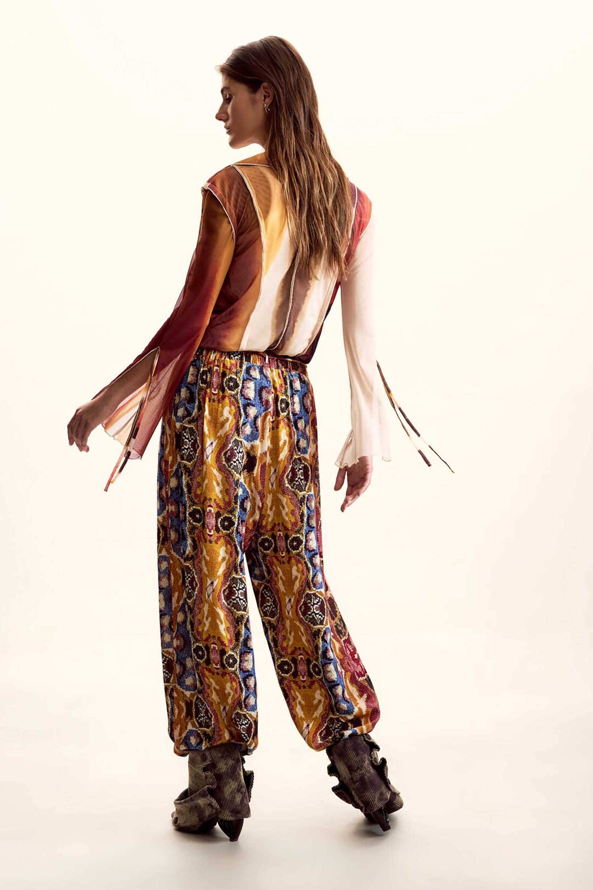 DESIGUAL Desigual γυναικείo παντελόνι με all-over print Regular Fit "Beattle" by Christian Lacroix - 26SWPW49 Πολύχρωμο - 3