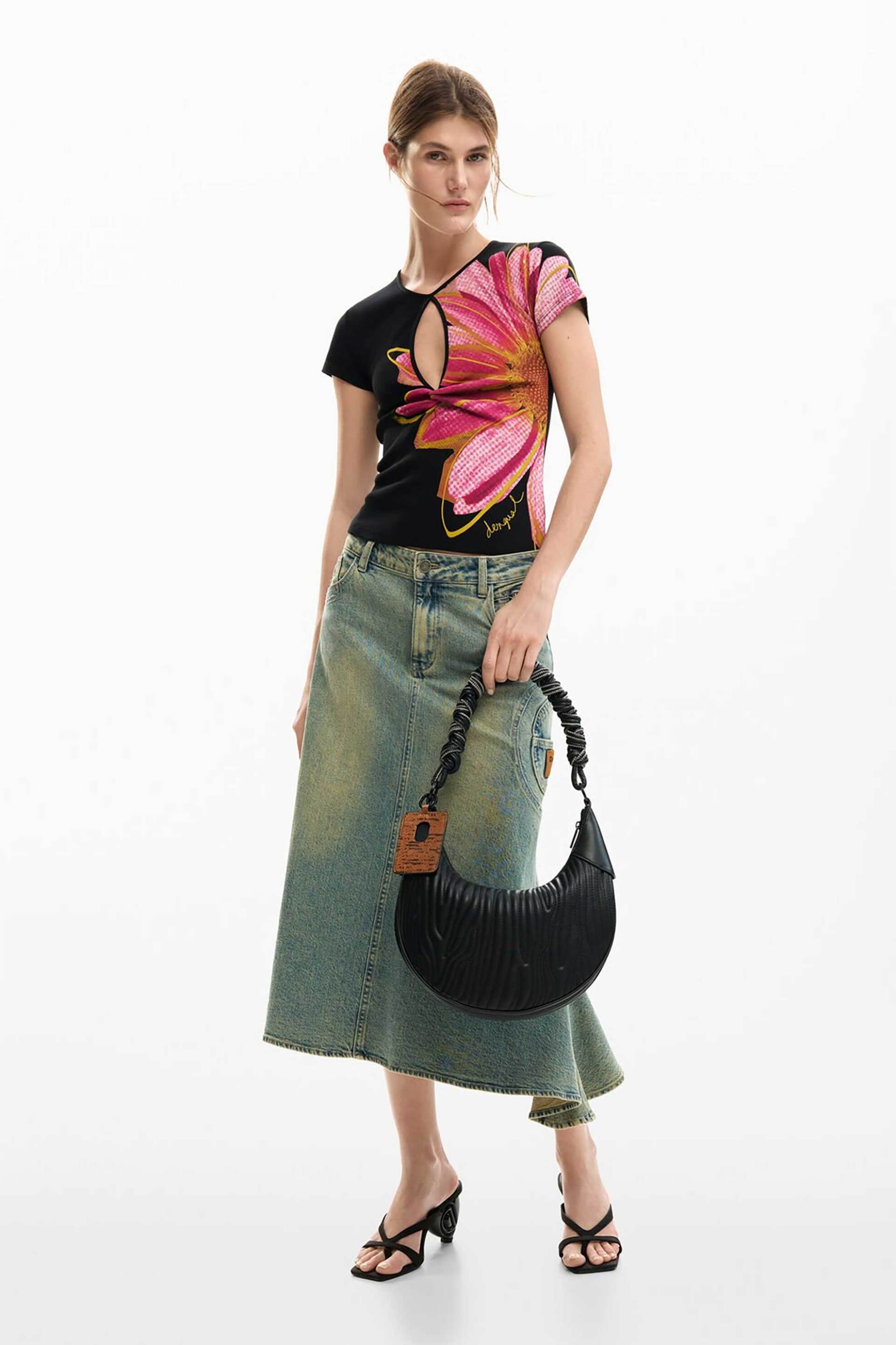 Desigual γυναικεία μπλούζα με floral print Regular Fit 
