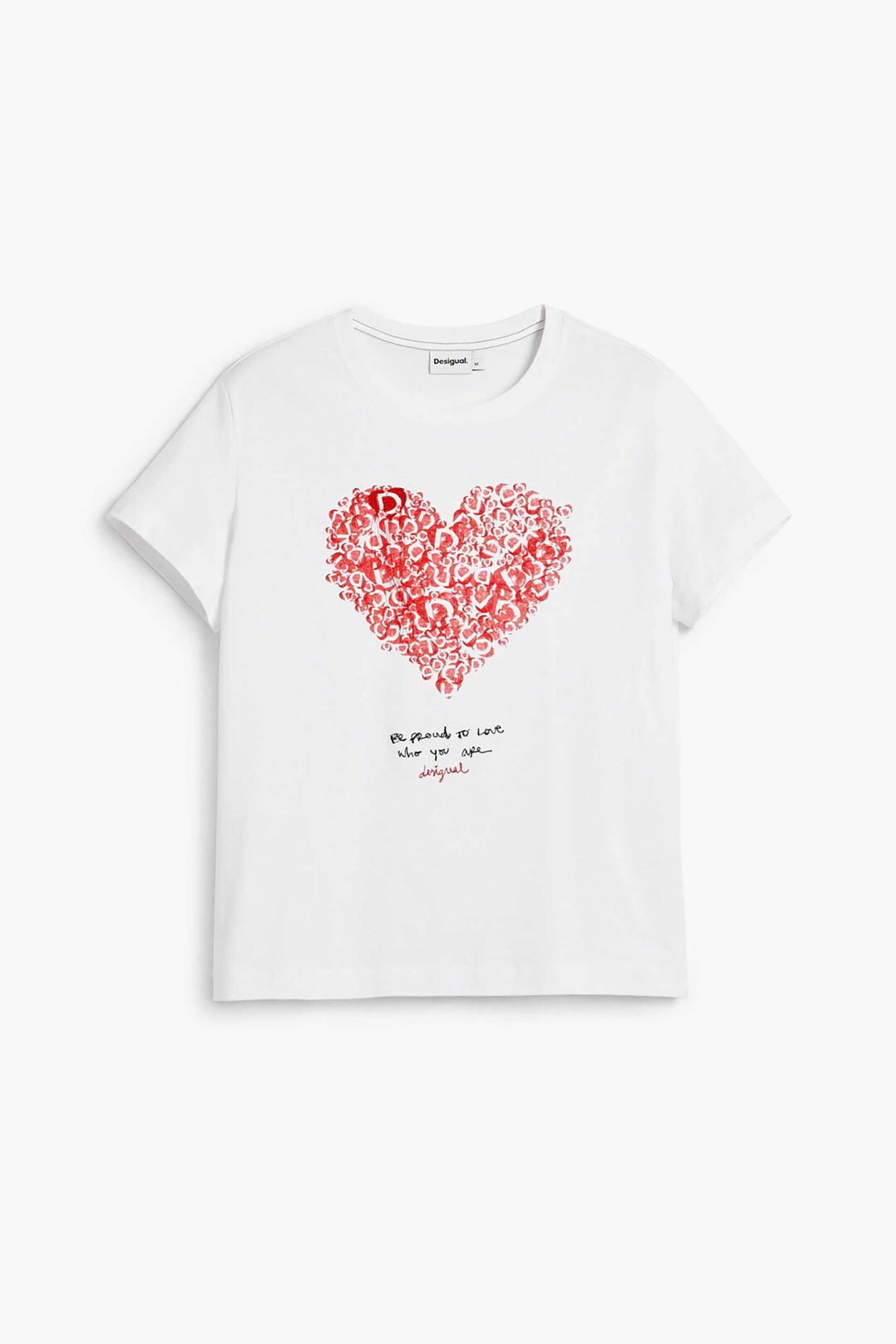 Desigual Γυναικείο T-Shirt με Print Regular Fit Cor - 26Swtk06 Λευκό