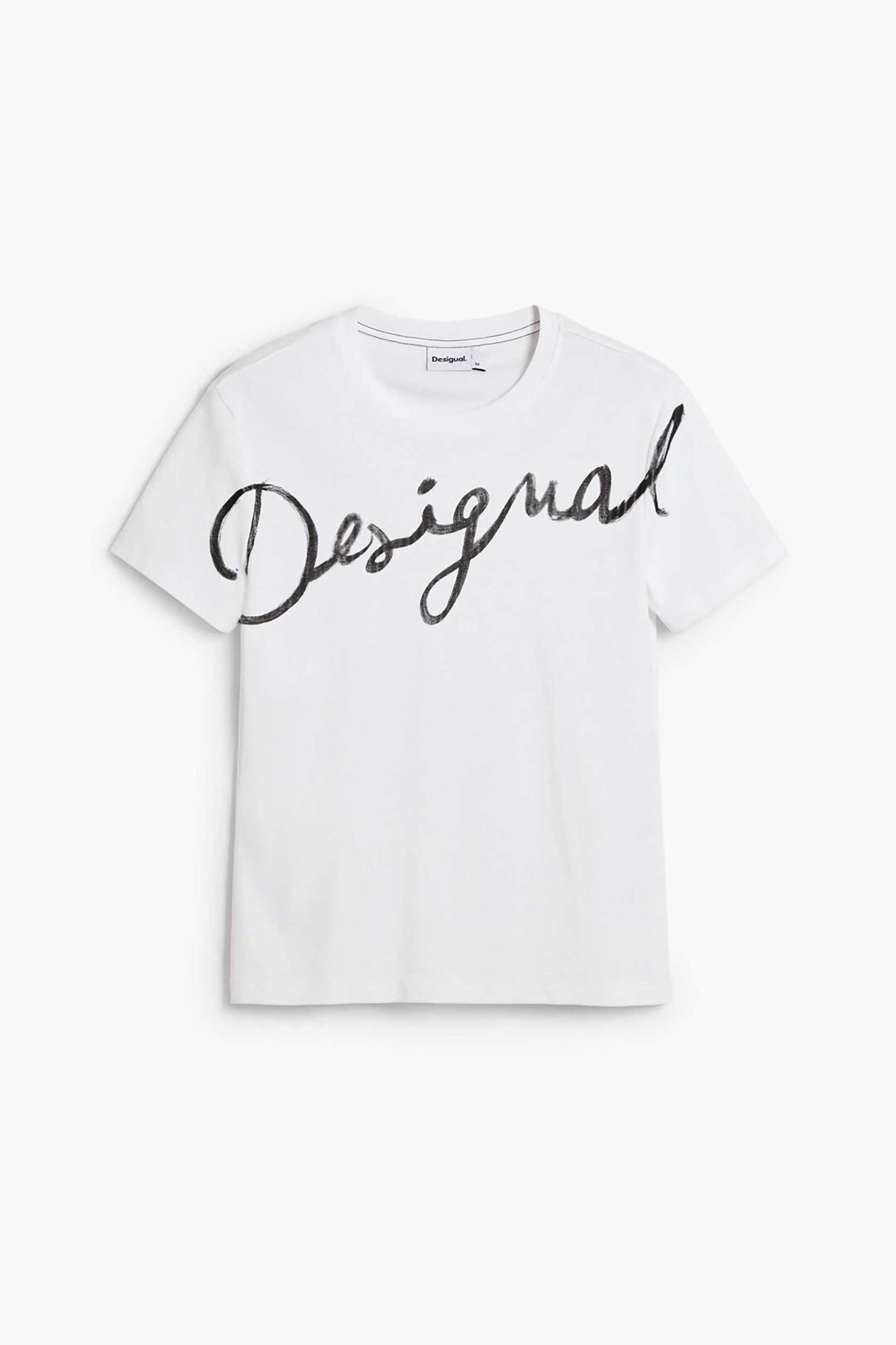 Desigual Γυναικείo T-Shirt με Λογότυπο Regular Fit Florencia - 26Swtk07 Λευκό