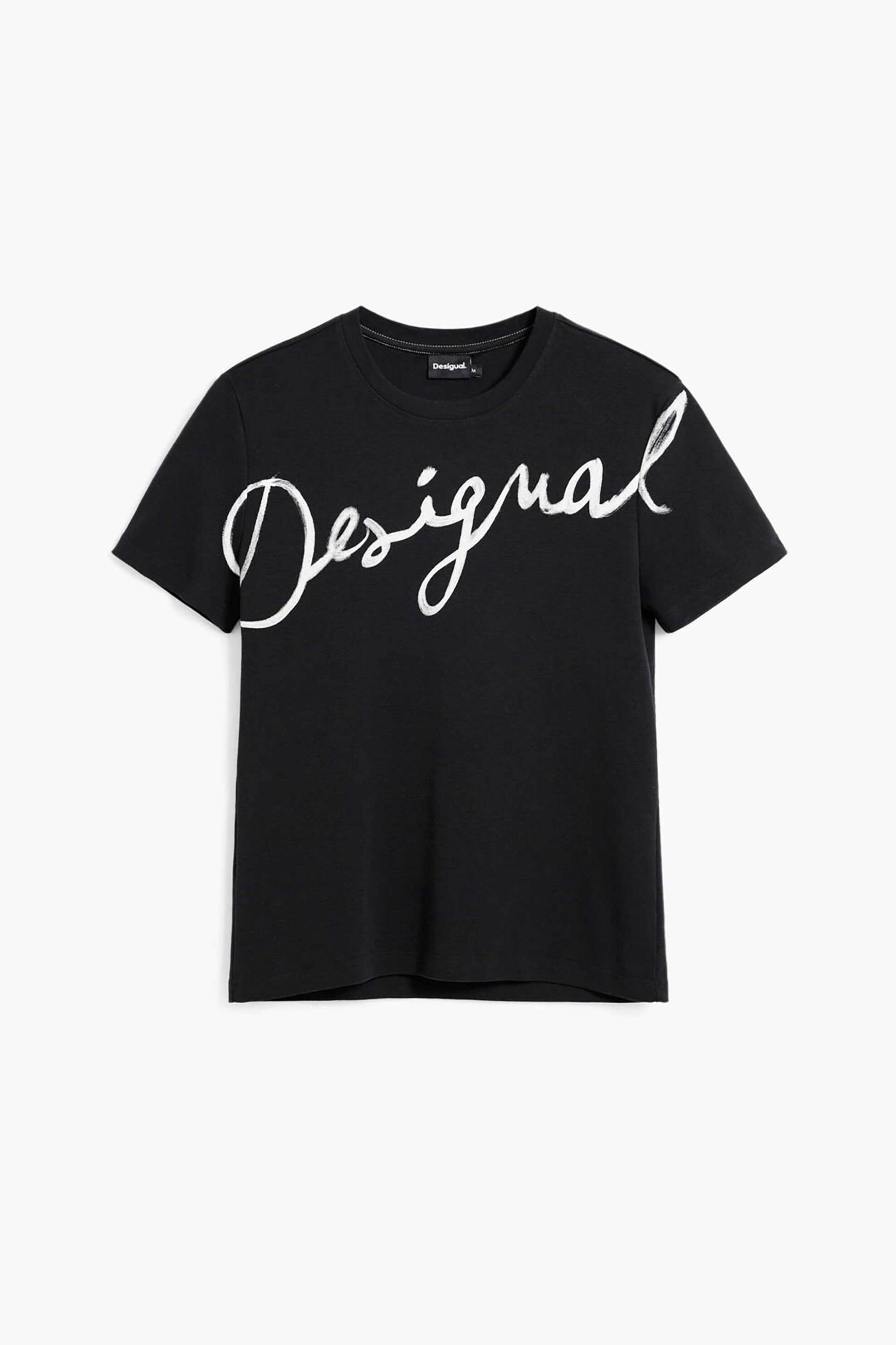 Desigual Γυναικείo T-Shirt με Λογότυπο Regular Fit Florencia - 26Swtk07 Μαύρο