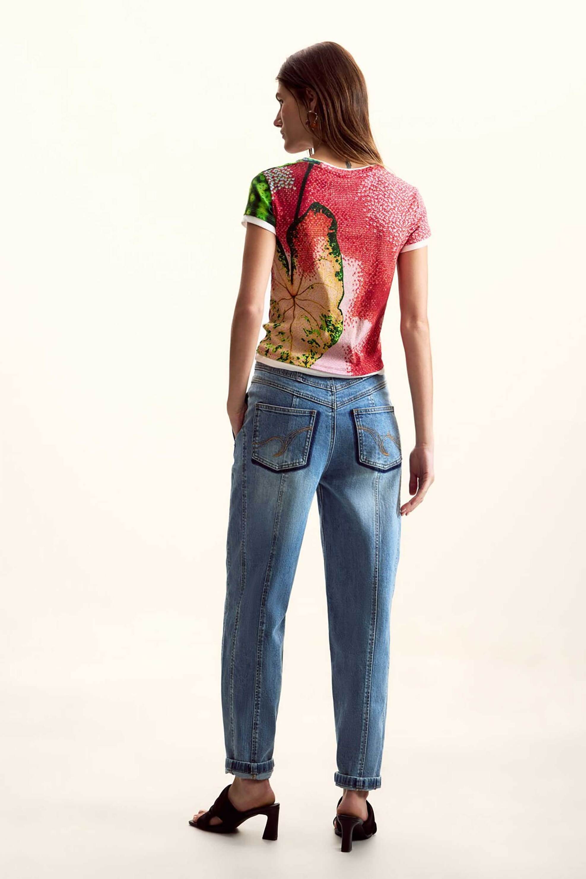 DESIGUAL Desigual γυναικείο T-shirt με floral print Regular Fit "Bugs" by Christian Lacroix - 26SWTK27 Πολύχρωμο - 3