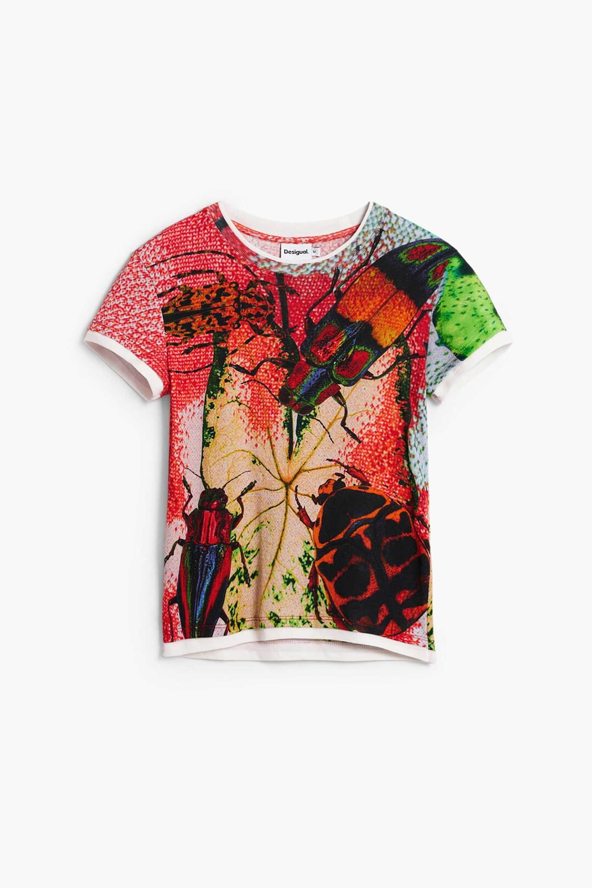Desigual Γυναικείο T-Shirt με Floral Print Regular Fit Bugs By Christian Lacroix - 26Swtk27 Πολύχρωμο
