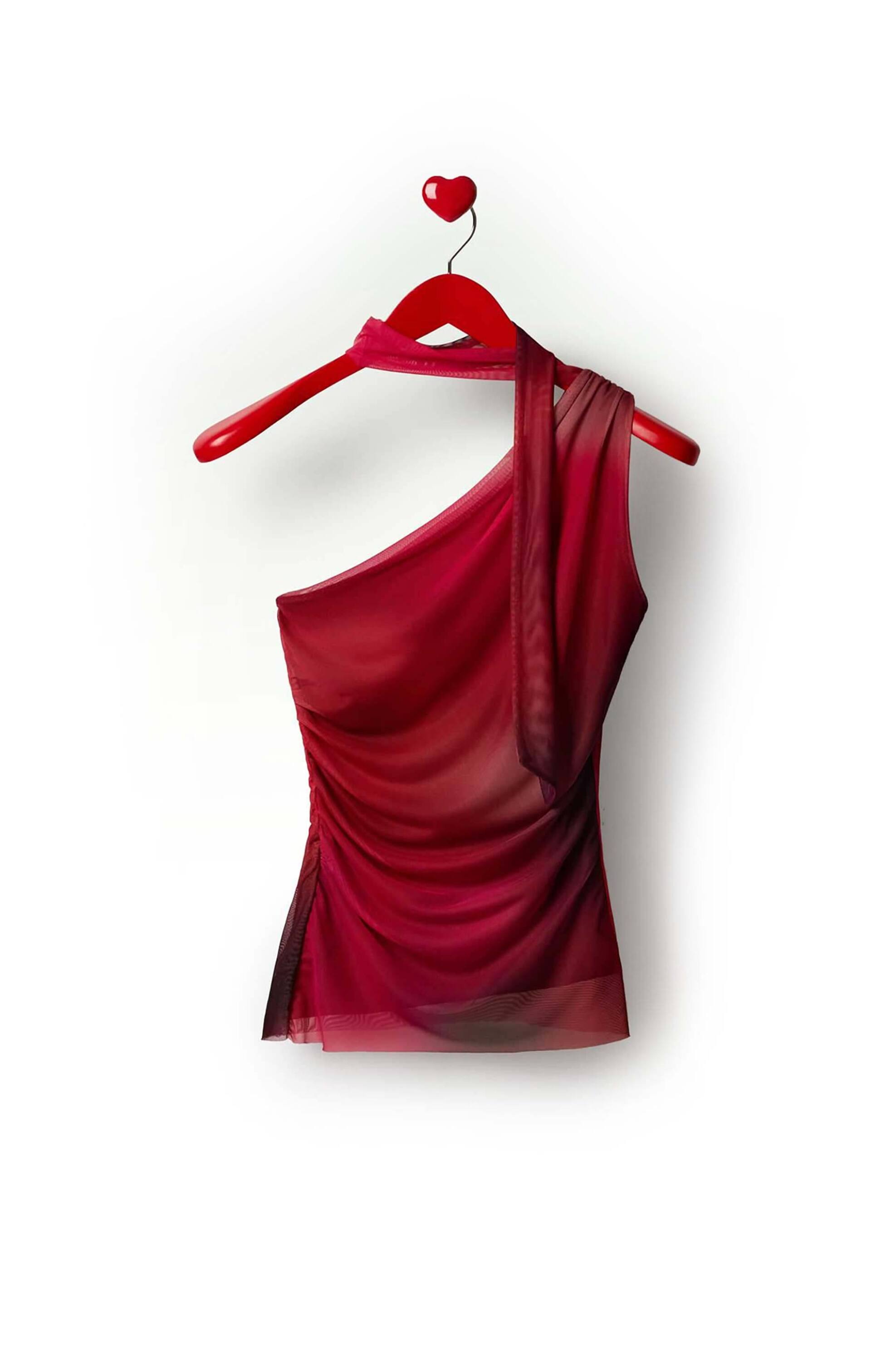 Desigual Γυναικείο Τοπ με Έναν Ώμο Slim Fit Bratislava - 26Swtk31 Ροζ