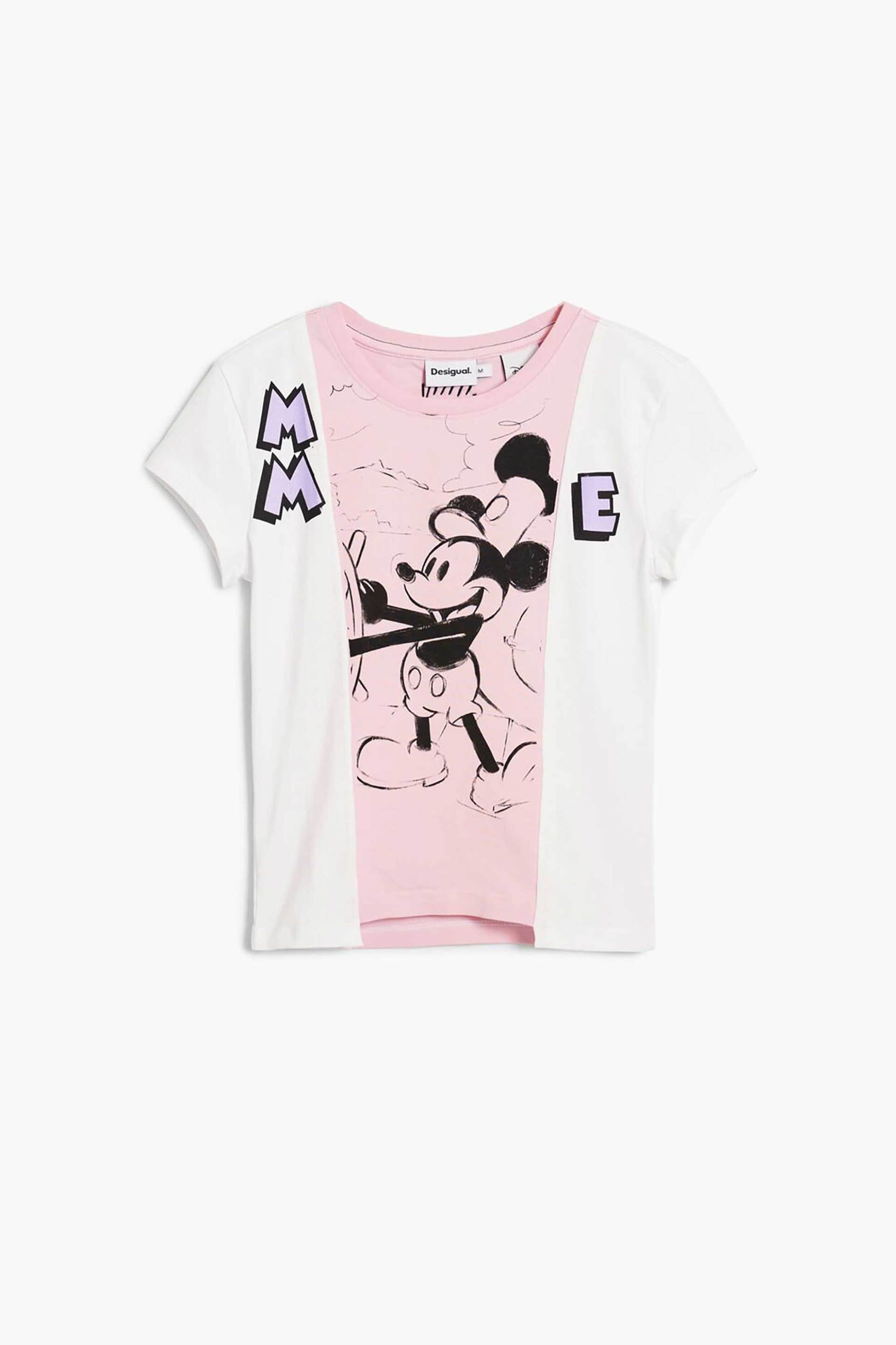 Desigual Γυναικείο T-Shirt με Print Regular Fit Mickey Mouse - 26Swtk44 Λευκό