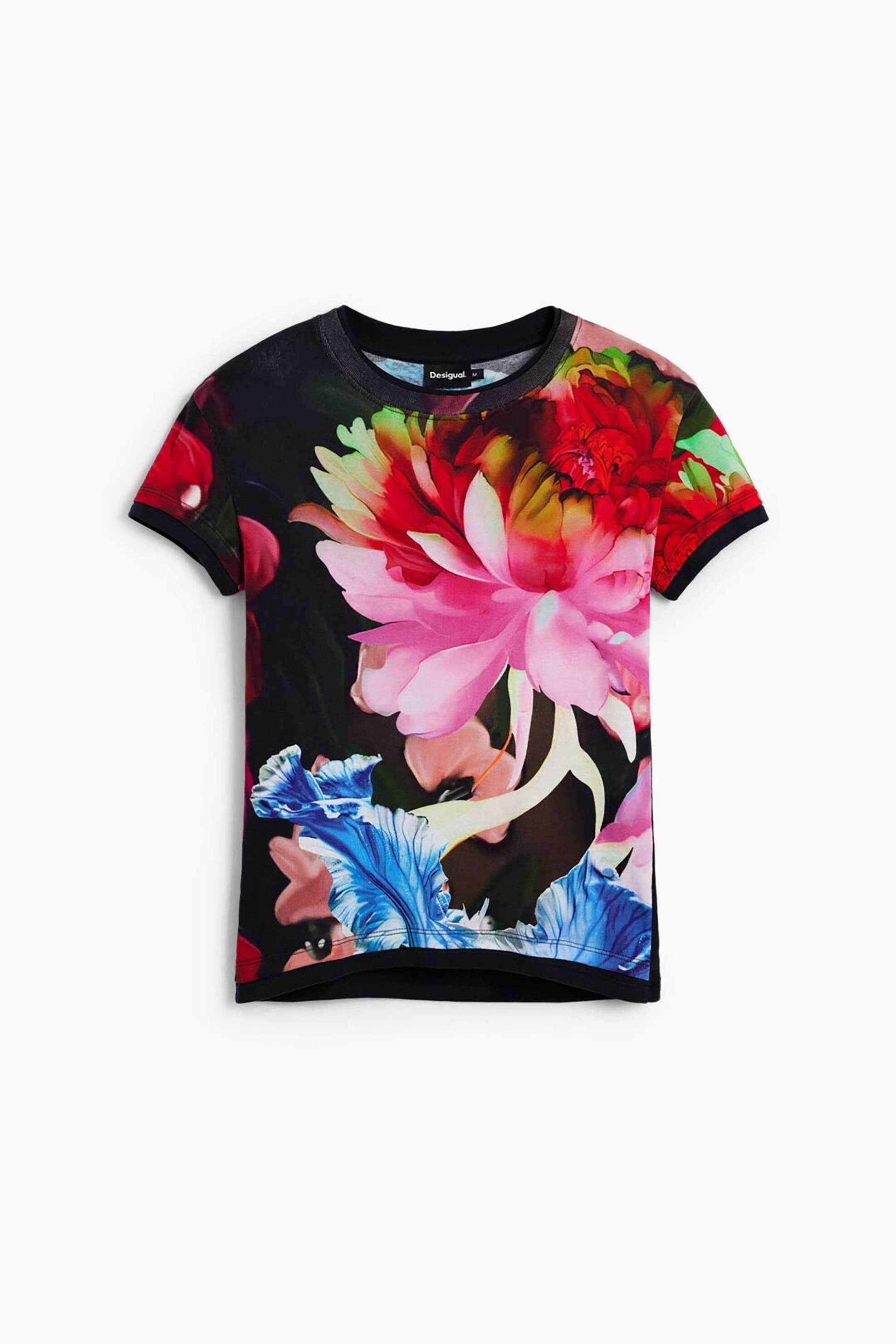 Desigual Γυναικείο T-Shirt με Floral Print Regular Fit Bugs By Christian Lacroix - 26Swtk49 Πολύχρωμο