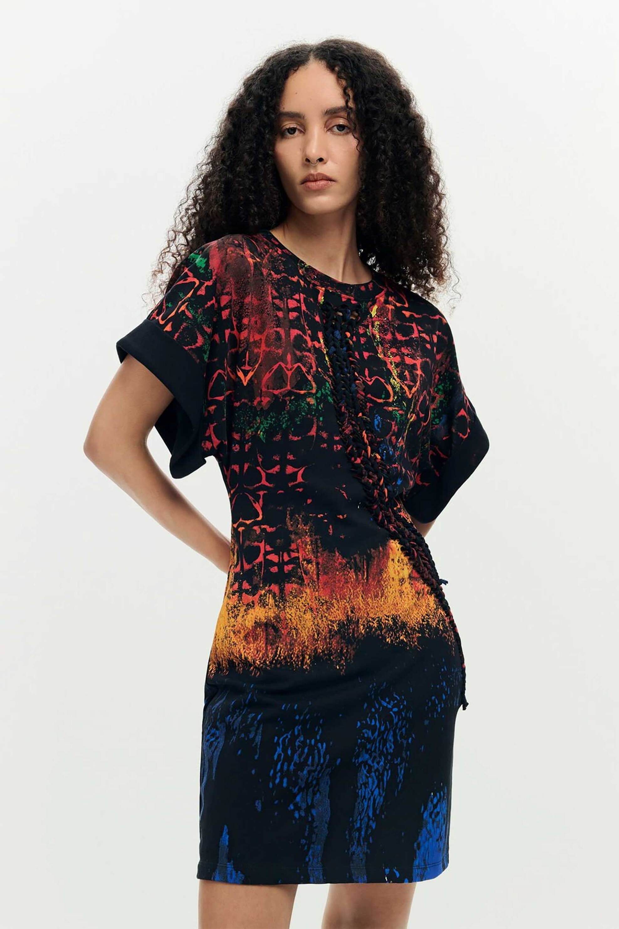 Desigual γυναικείο mini φόρεμα με all-over 