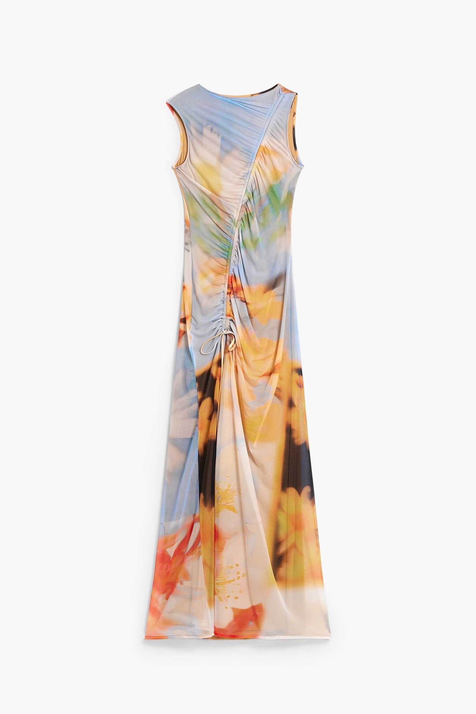 Desigual Γυναικείο Midi Αμάνικο Φόρεμα με Floral Print Jade - 26Swvk38 Πολύχρωμο