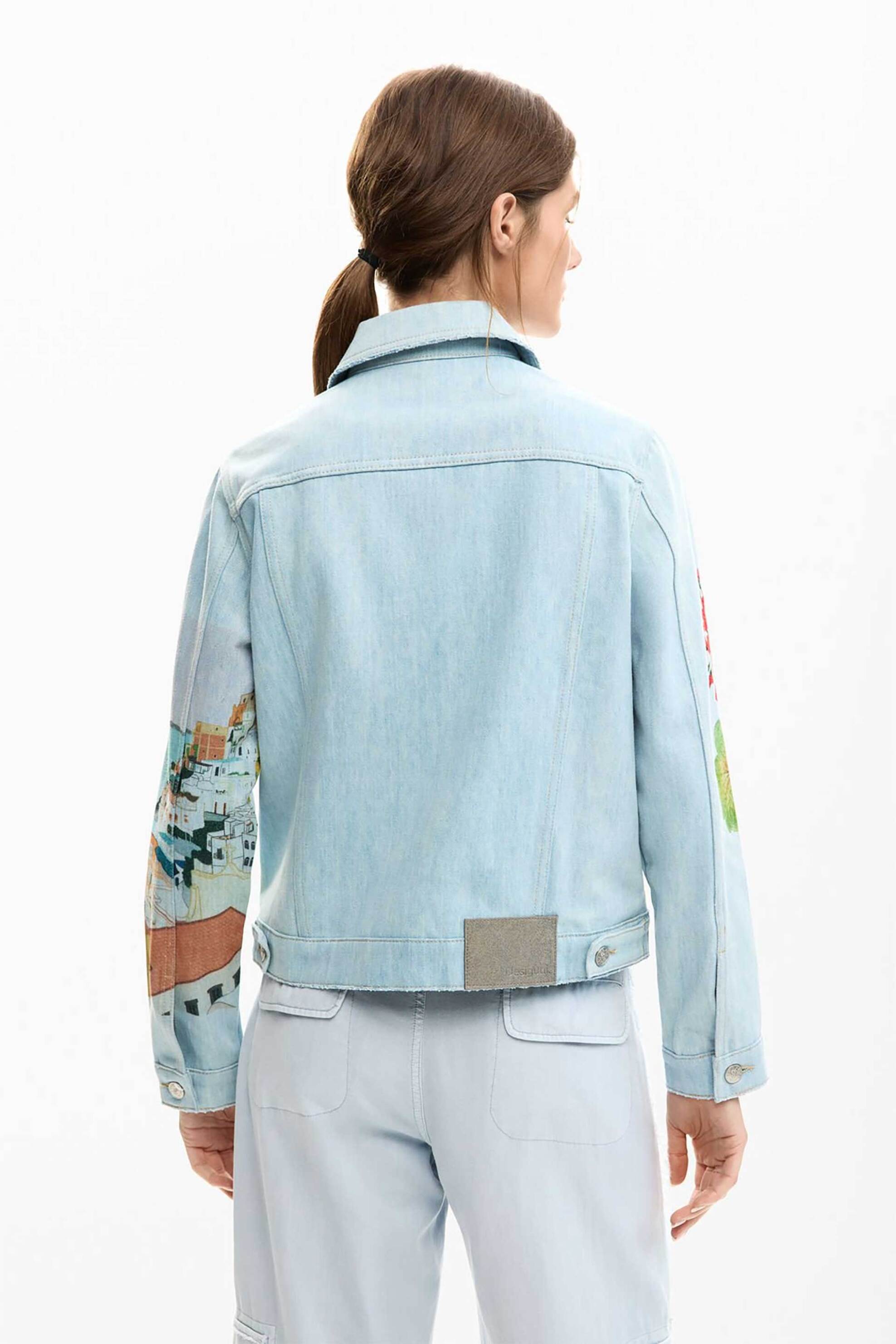 DESIGUAL Desigual γυναικείo denim jacket με Amalfi print "Indi" - 26SWED02 Denim Blue - 3