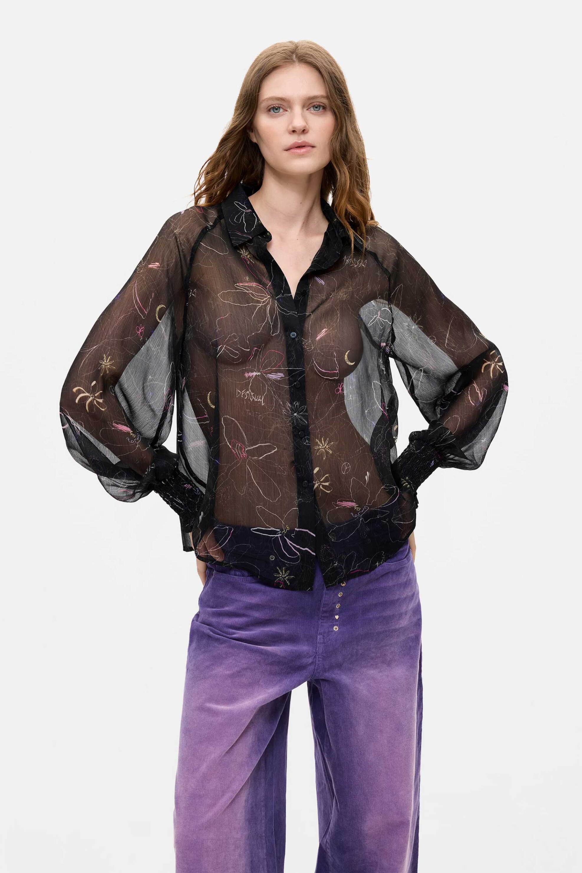Desigual γυναικείο πουκάμισο με floral print 