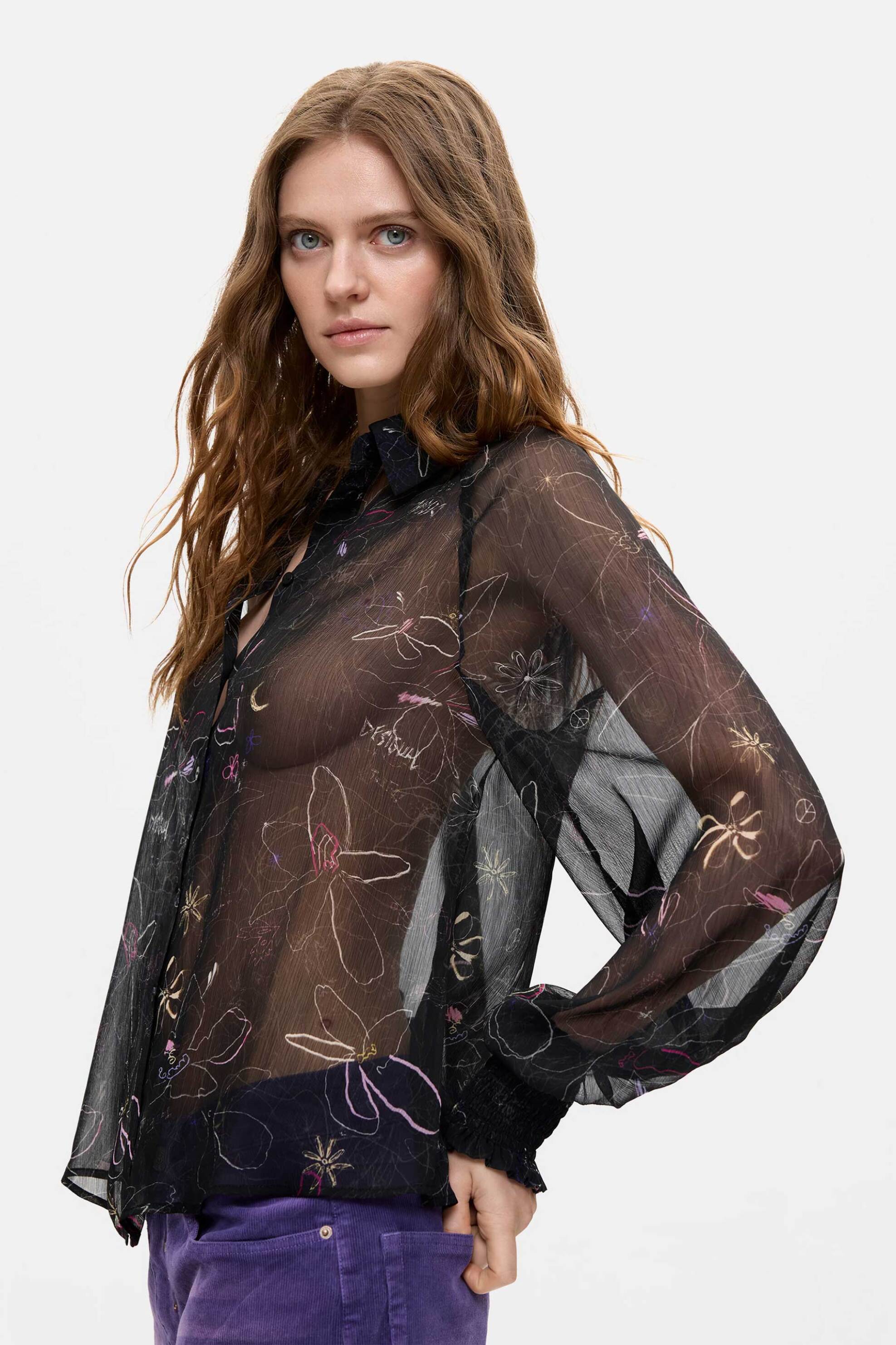 Desigual γυναικείο πουκάμισο με floral print 