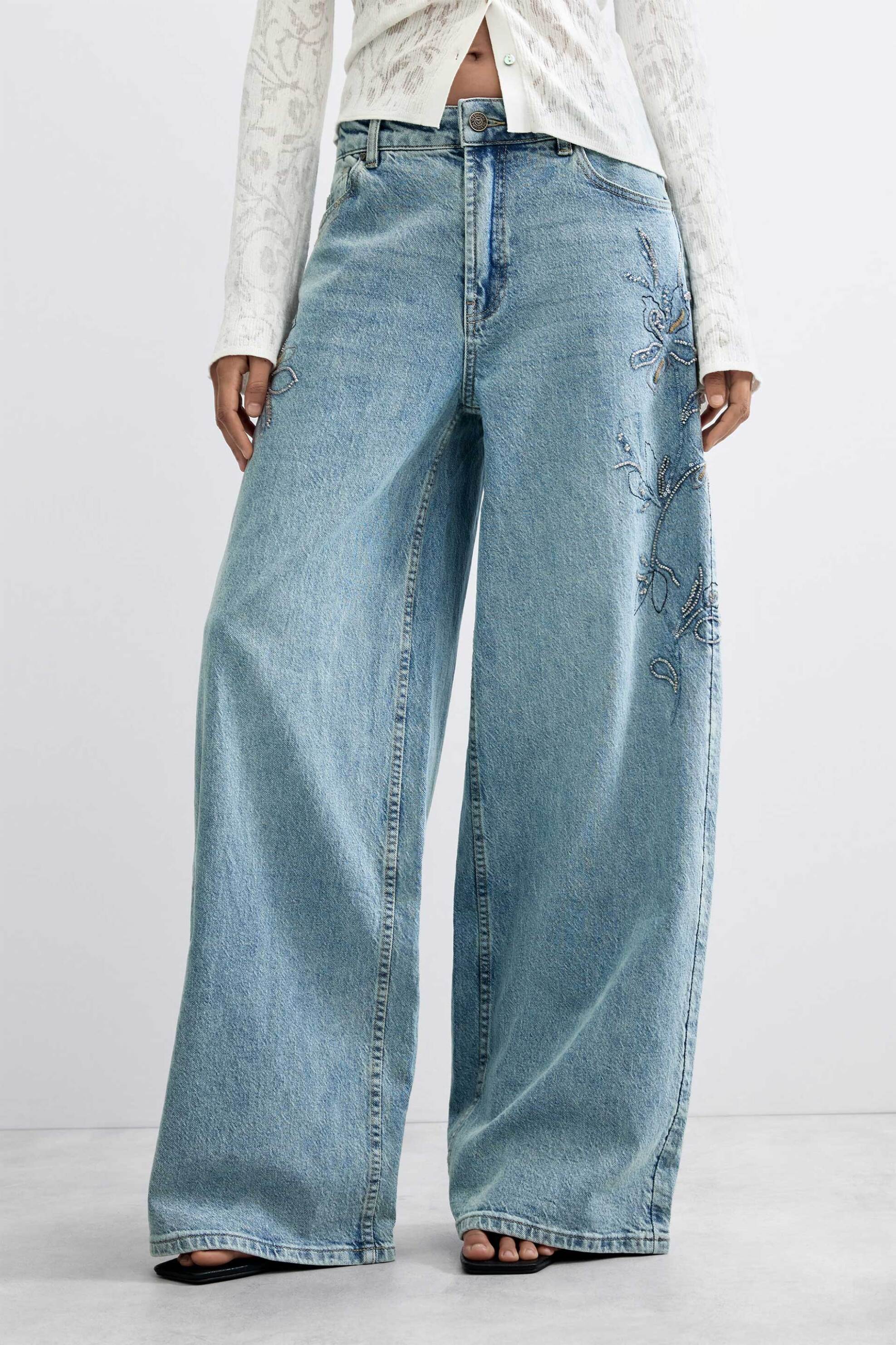 Desigual γυναικείο τζιν παντελόνι Wide Leg 